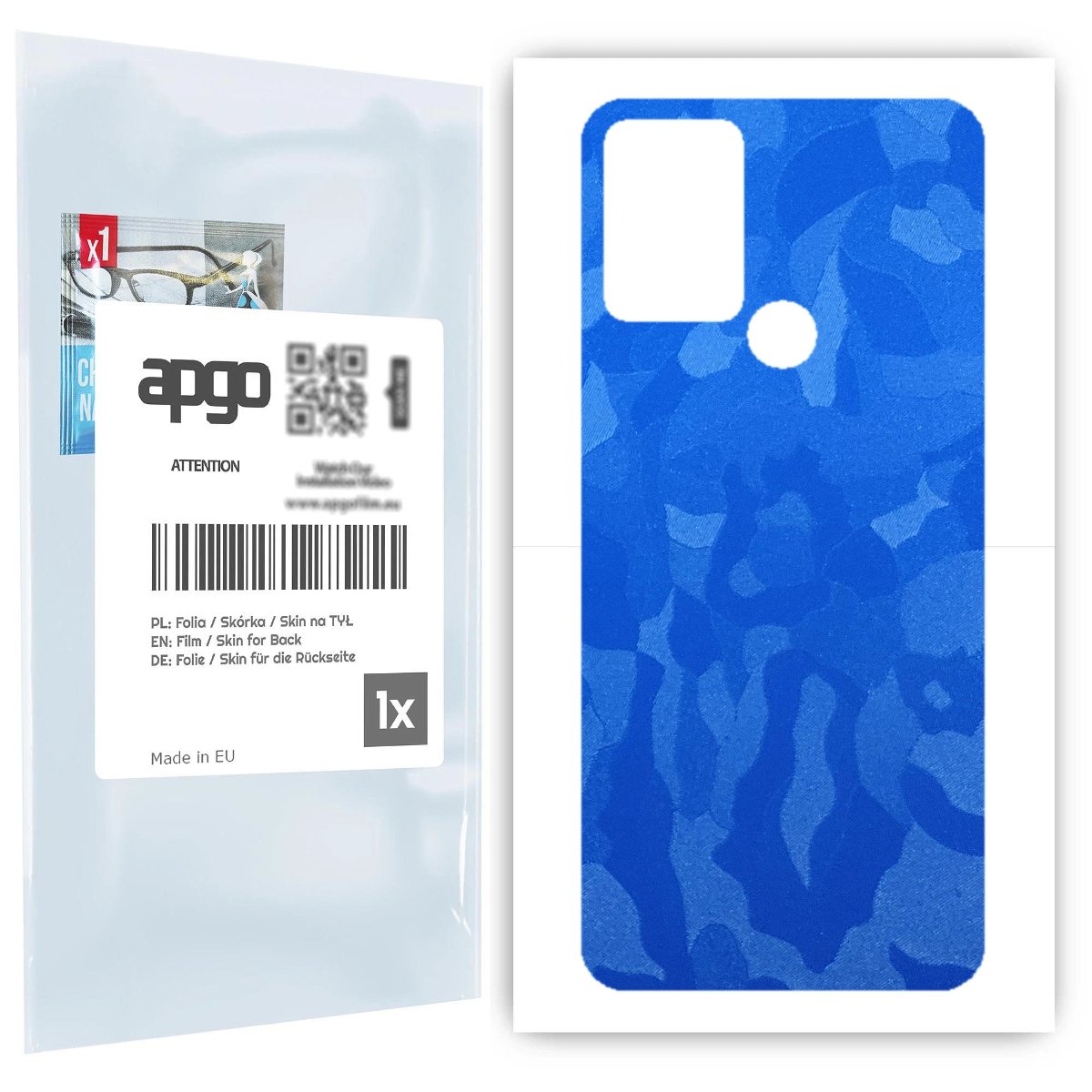 Folia naklejka skórka strukturalna na TYŁ do HTC Desire 20+ -  Moro | Camo Niebieski - apgo SKINS