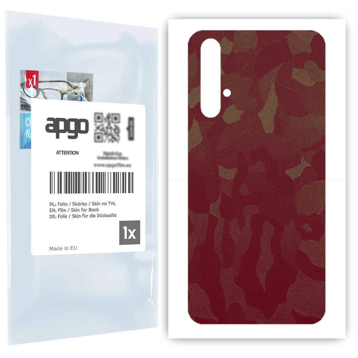Folia naklejka skórka strukturalna na TYŁ do Honor 20 -  Moro | Camo Bordowy - apgo SKINS