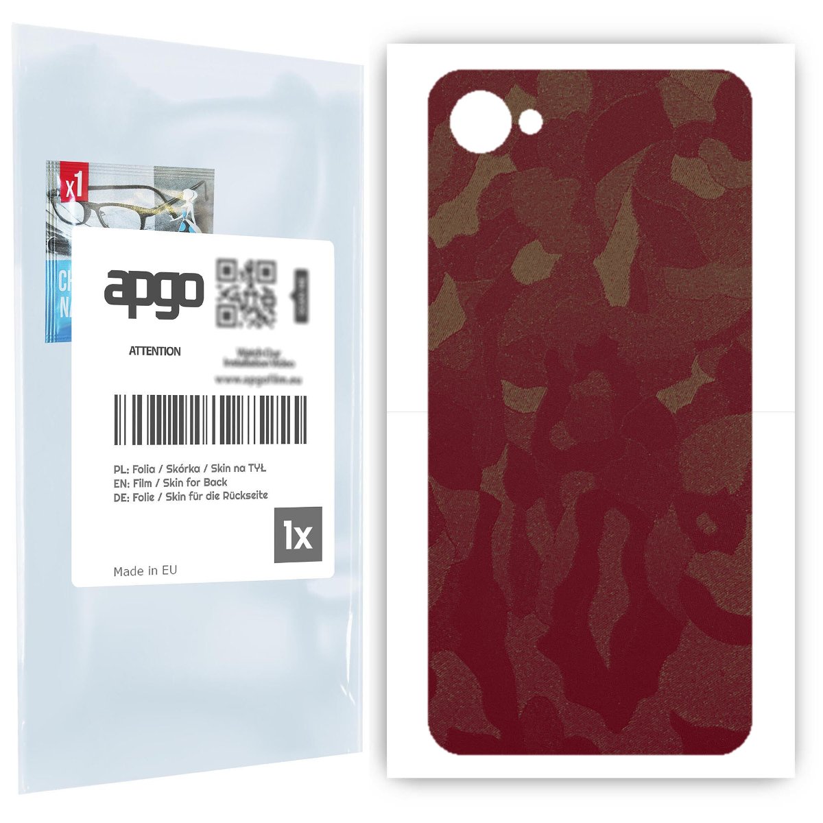 Folia naklejka skórka strukturalna na TYŁ do HTC Desire 12 -  Moro | Camo Bordowy - apgo SKINS