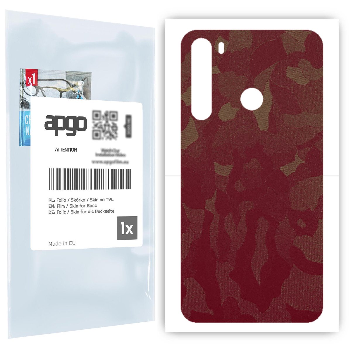 Folia naklejka skórka strukturalna na TYŁ do HTC Desire 20 Pro -  Moro | Camo Bordowy - apgo SKINS