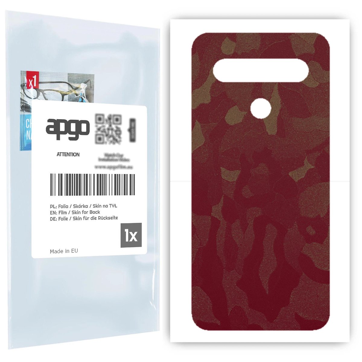 Folia naklejka skórka strukturalna na TYŁ do LG K61 -  Moro | Camo Bordowy - apgo SKINS