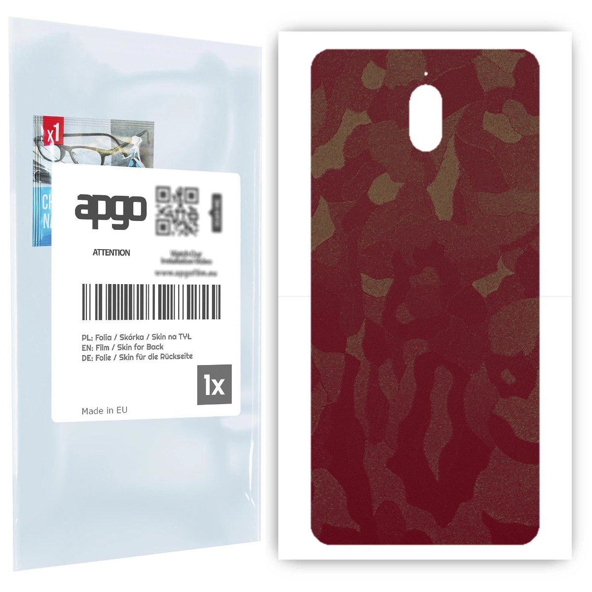 Folia naklejka skórka strukturalna na TYŁ do Nokia 3.1 -  Moro | Camo Bordowy - apgo SKINS