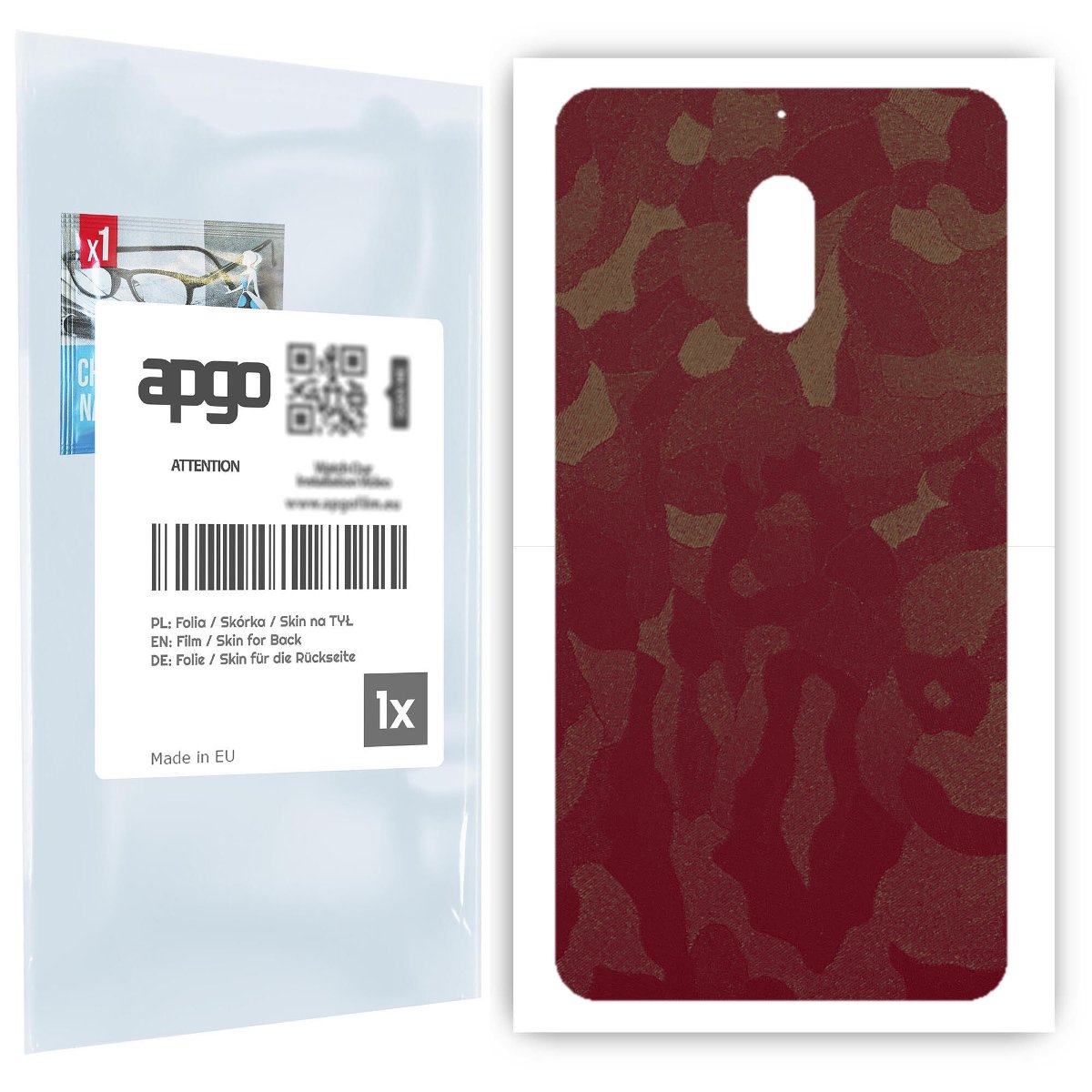 Folia naklejka skórka strukturalna na TYŁ do Nokia 6 -  Moro | Camo Bordowy - apgo SKINS