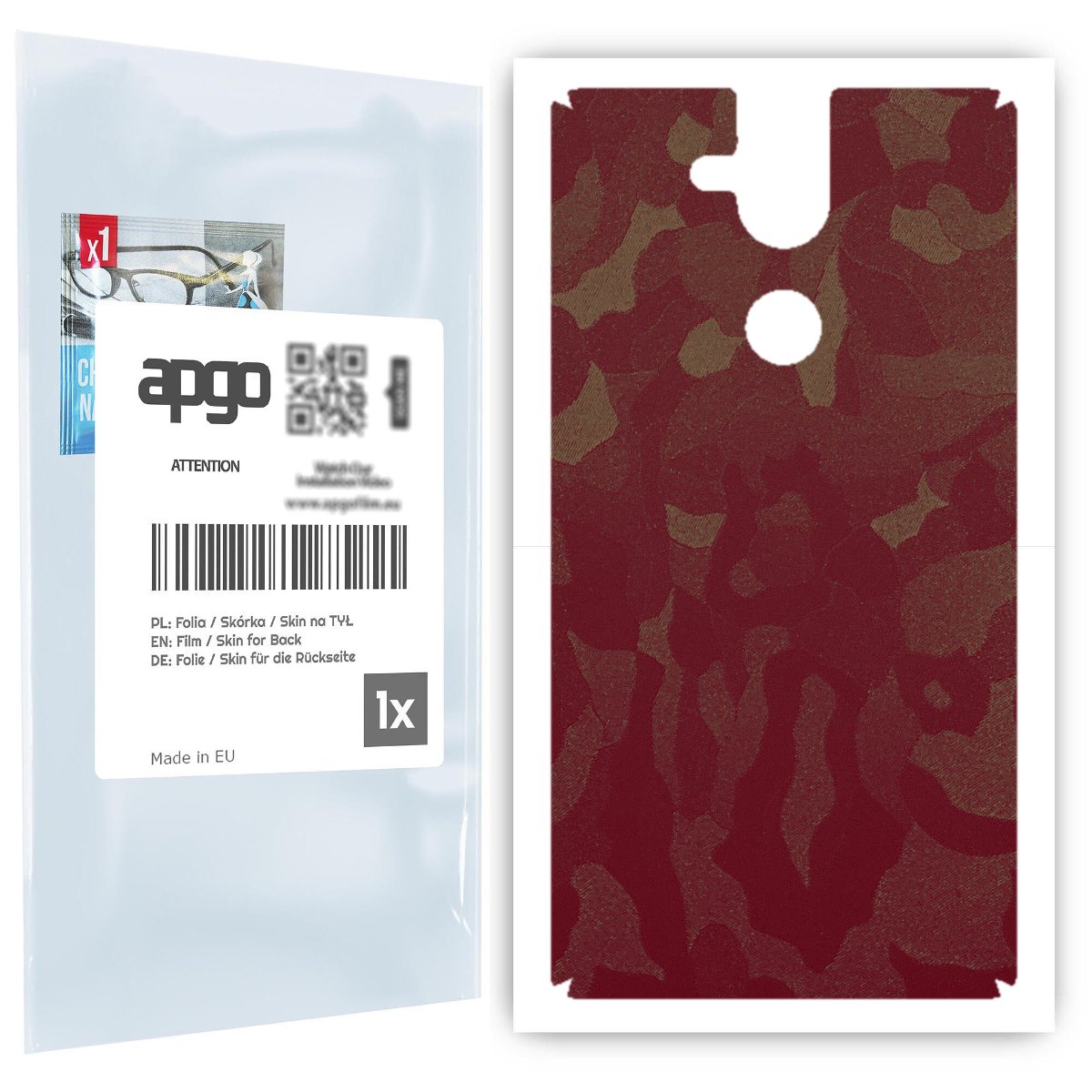 Folia naklejka skórka strukturalna na TYŁ do Nokia 8 Sirocco -  Moro | Camo Bordowy - apgo SKINS