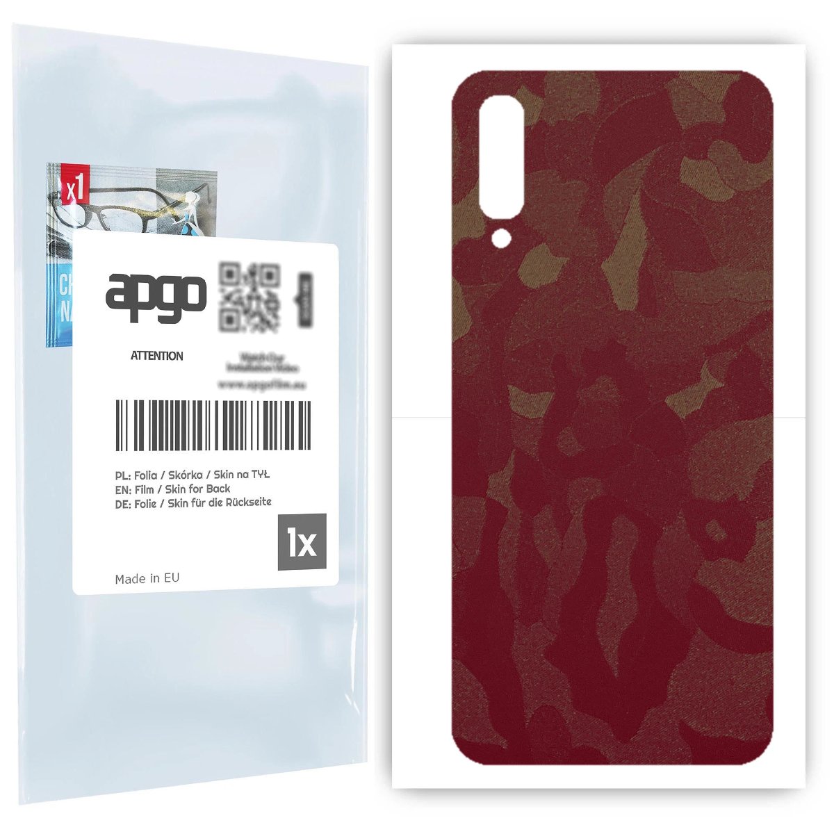 Folia naklejka skórka strukturalna na TYŁ do Samsung Galaxy A70 -  Moro | Camo Bordowy - apgo SKINS