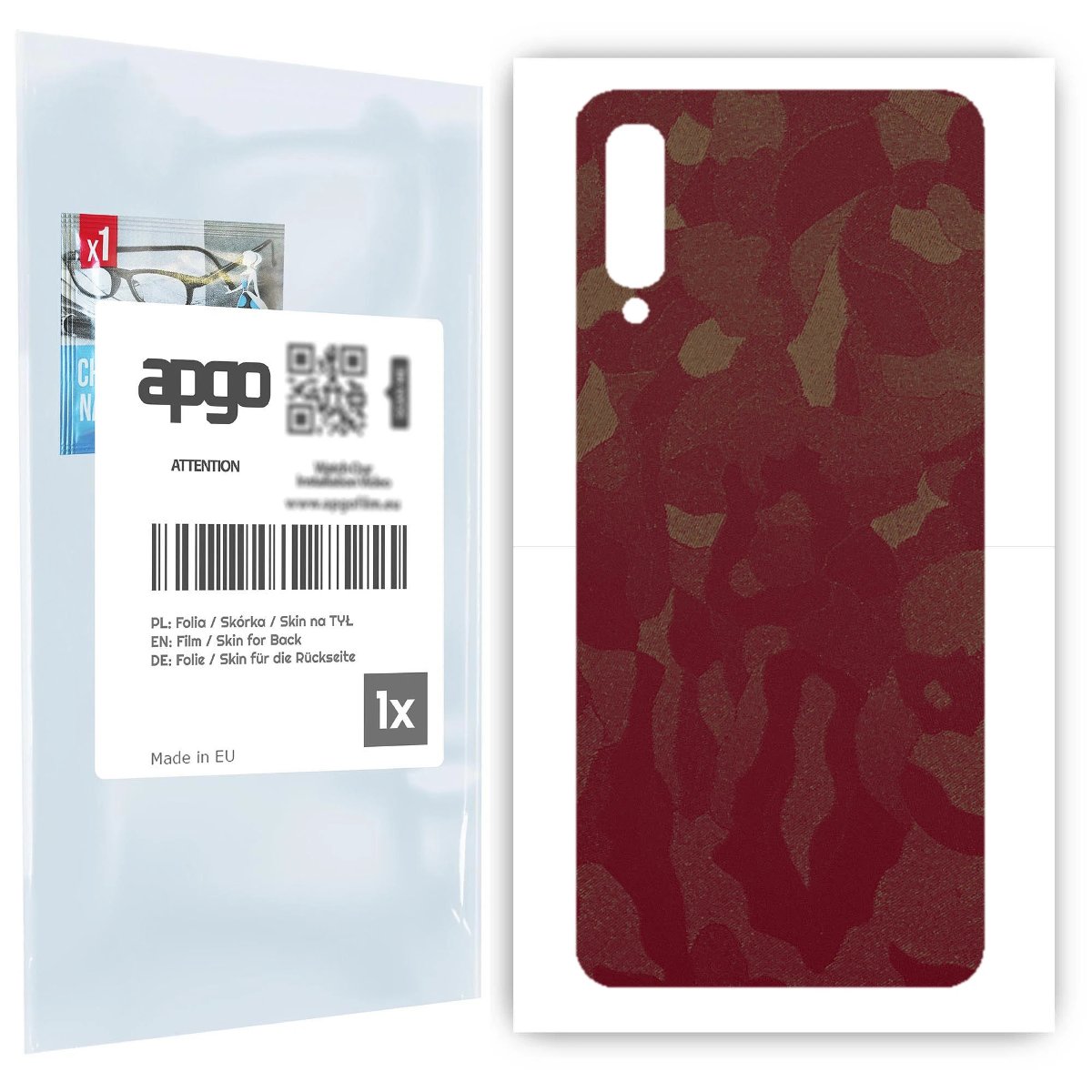 Folia naklejka skórka strukturalna na TYŁ do Samsung Galaxy A50 -  Moro | Camo Bordowy - apgo SKINS