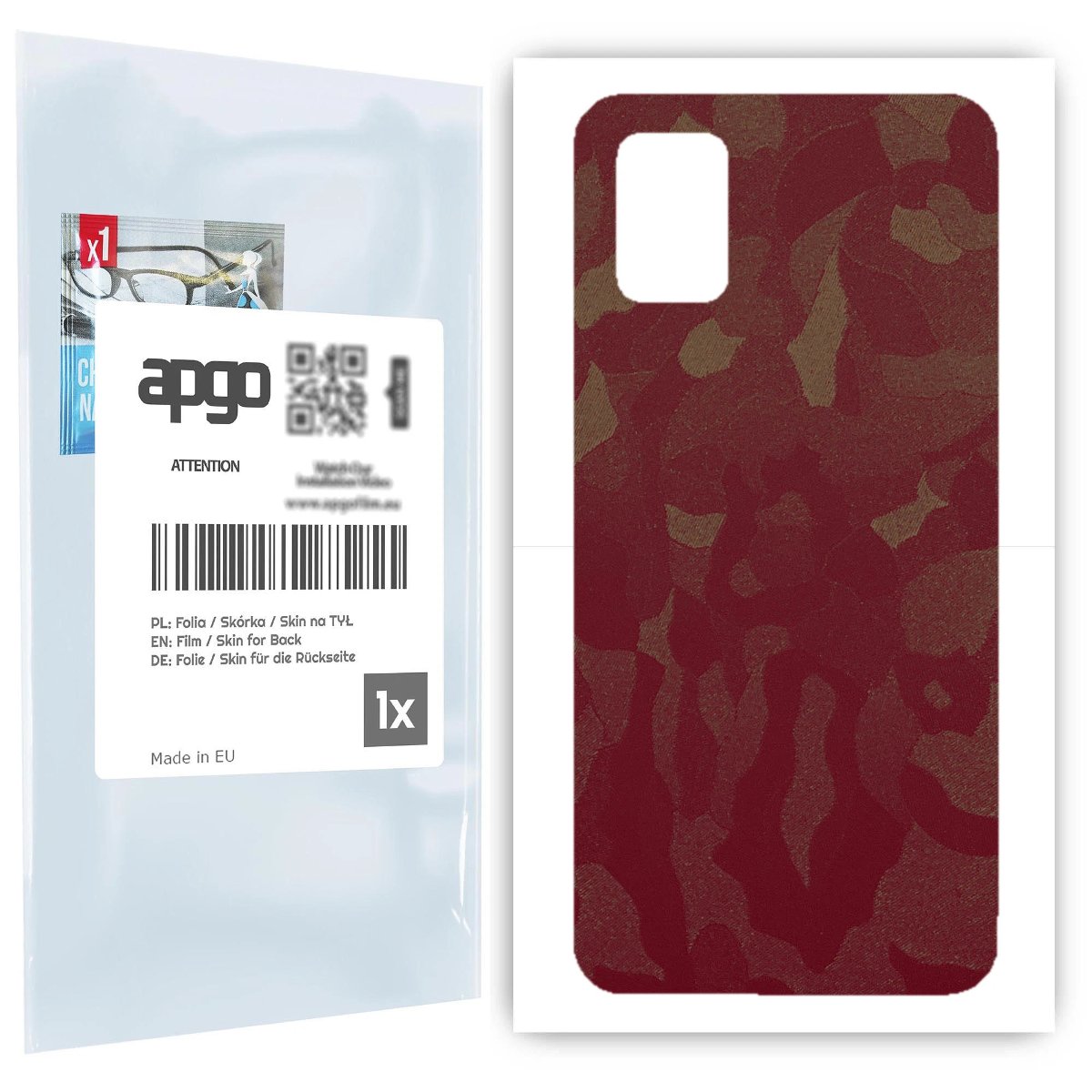 Folia naklejka skórka strukturalna na TYŁ do Samsung Galaxy A51 -  Moro | Camo Bordowy - apgo SKINS
