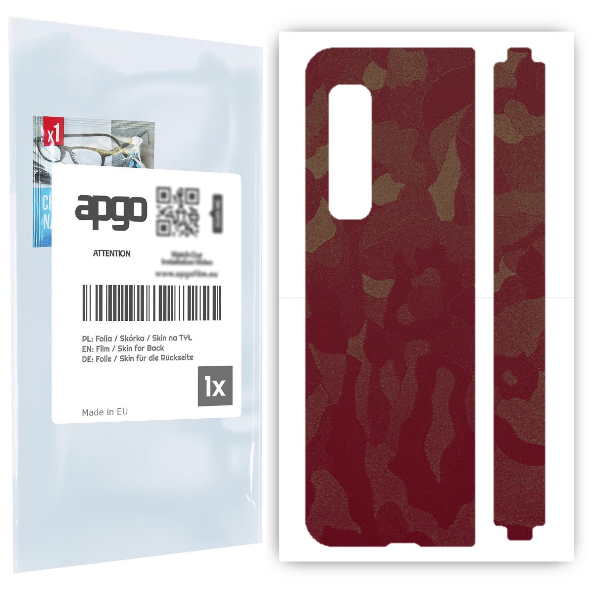 Folia naklejka skórka strukturalna na TYŁ do Samsung Galaxy Fold 5G -  Moro | Camo Bordowy - apgo SKINS