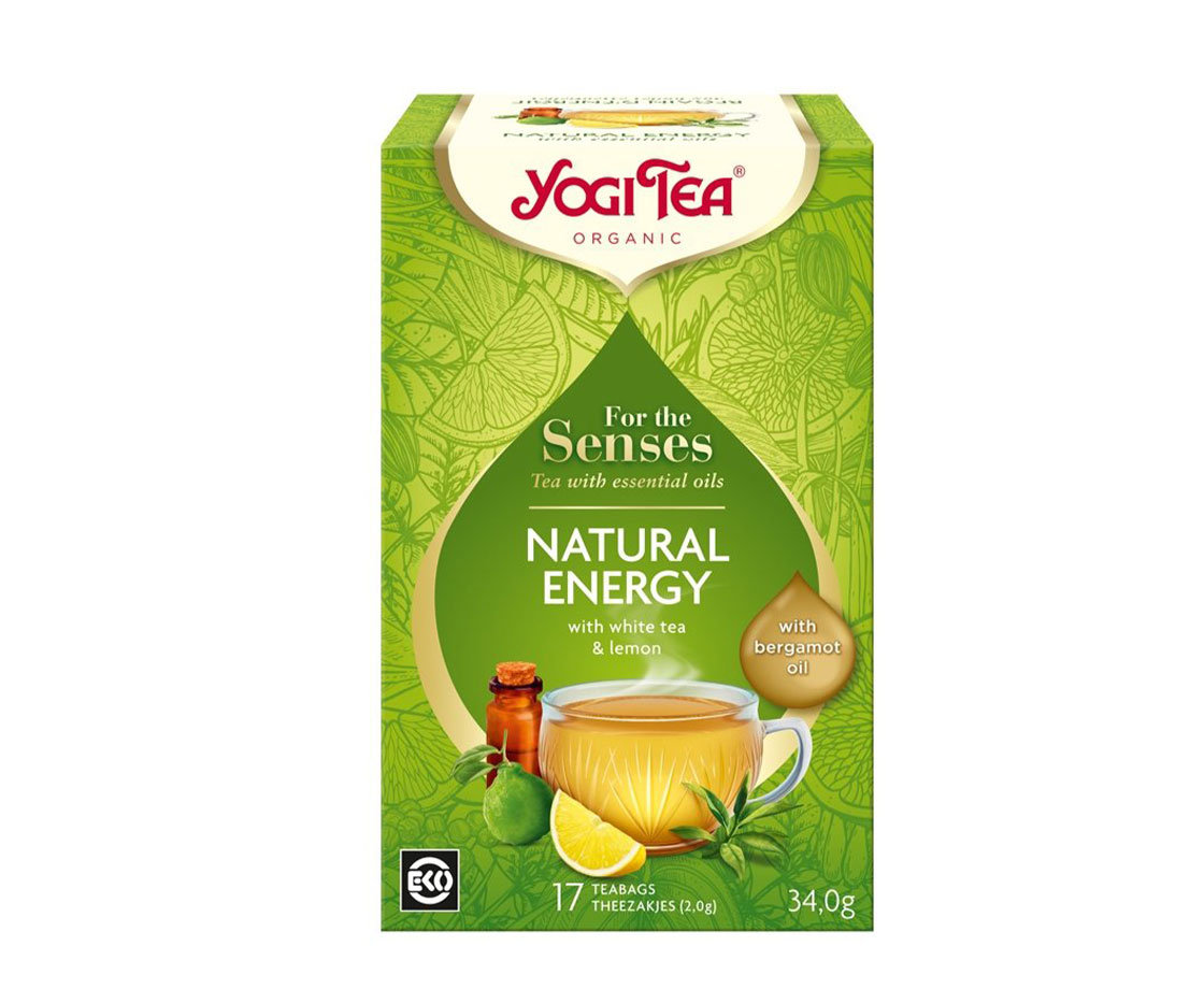 Yogi Tea HERBATA BIAŁA DLA ZMYSŁÓW NATURALNA ENERGIA Z ZIOŁAMI, OLEJKIEM Z CYTRYNY I Z BERGAMOTKI (FOR THE SENSES NATURAL ENERGY) BIO (17 x 2 g) 34 g - BP-4012824405776
