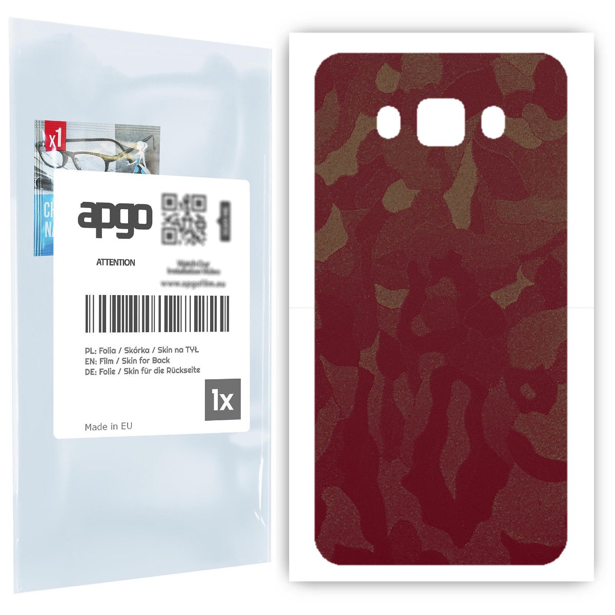 Folia naklejka skórka strukturalna na TYŁ do Samsung Galaxy J7 (2016) -  Moro | Camo Bordowy - apgo SKINS