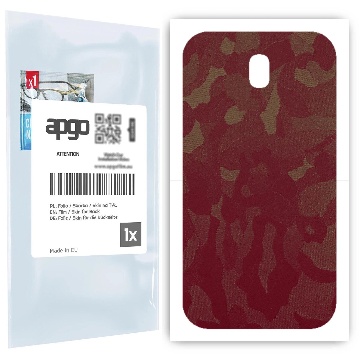 Folia naklejka skórka strukturalna na TYŁ do Samsung Galaxy J7 (2017) -  Moro | Camo Bordowy - apgo SKINS