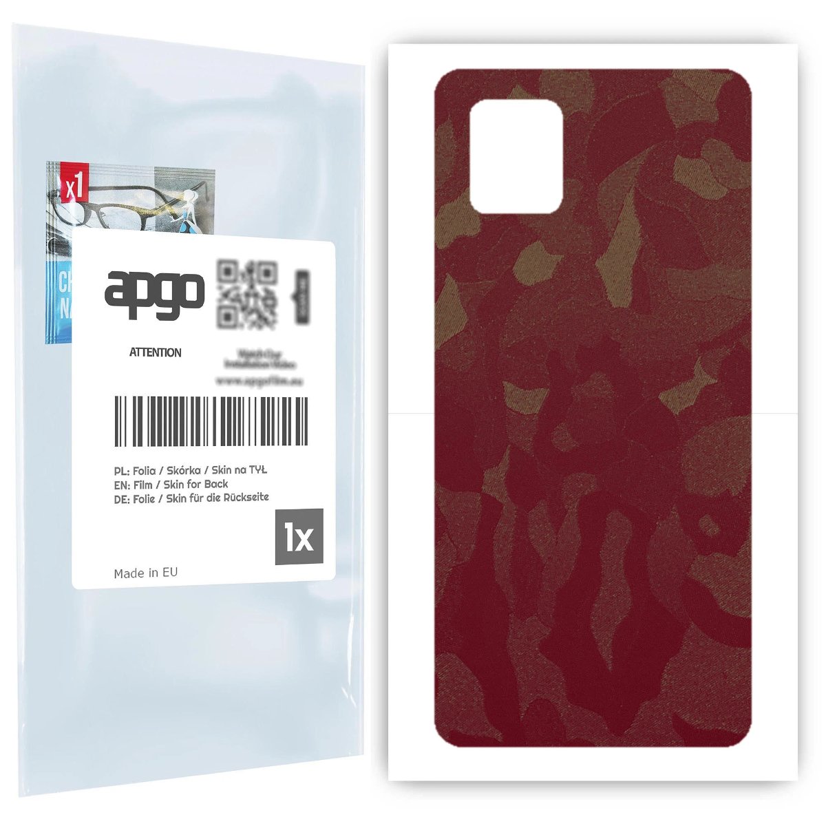 Folia naklejka skórka strukturalna na TYŁ do Samsung Galaxy Note 10 Lite -  Moro | Camo Bordowy - apgo SKINS