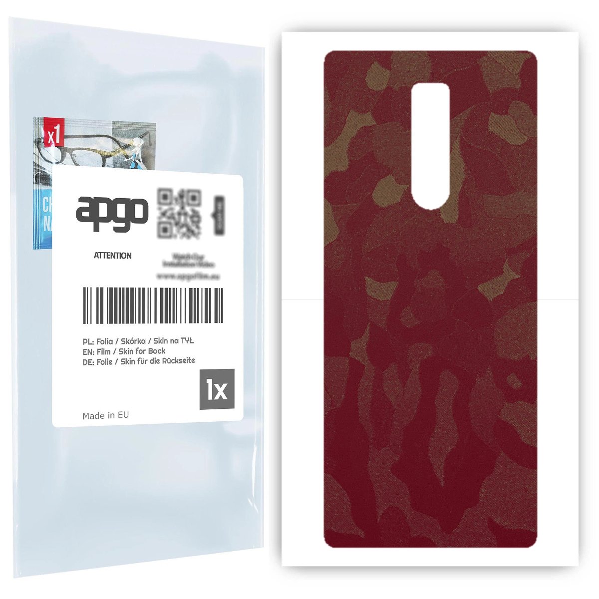 Folia naklejka skórka strukturalna na TYŁ do Sony Xperia 1 -  Moro | Camo Bordowy - apgo SKINS