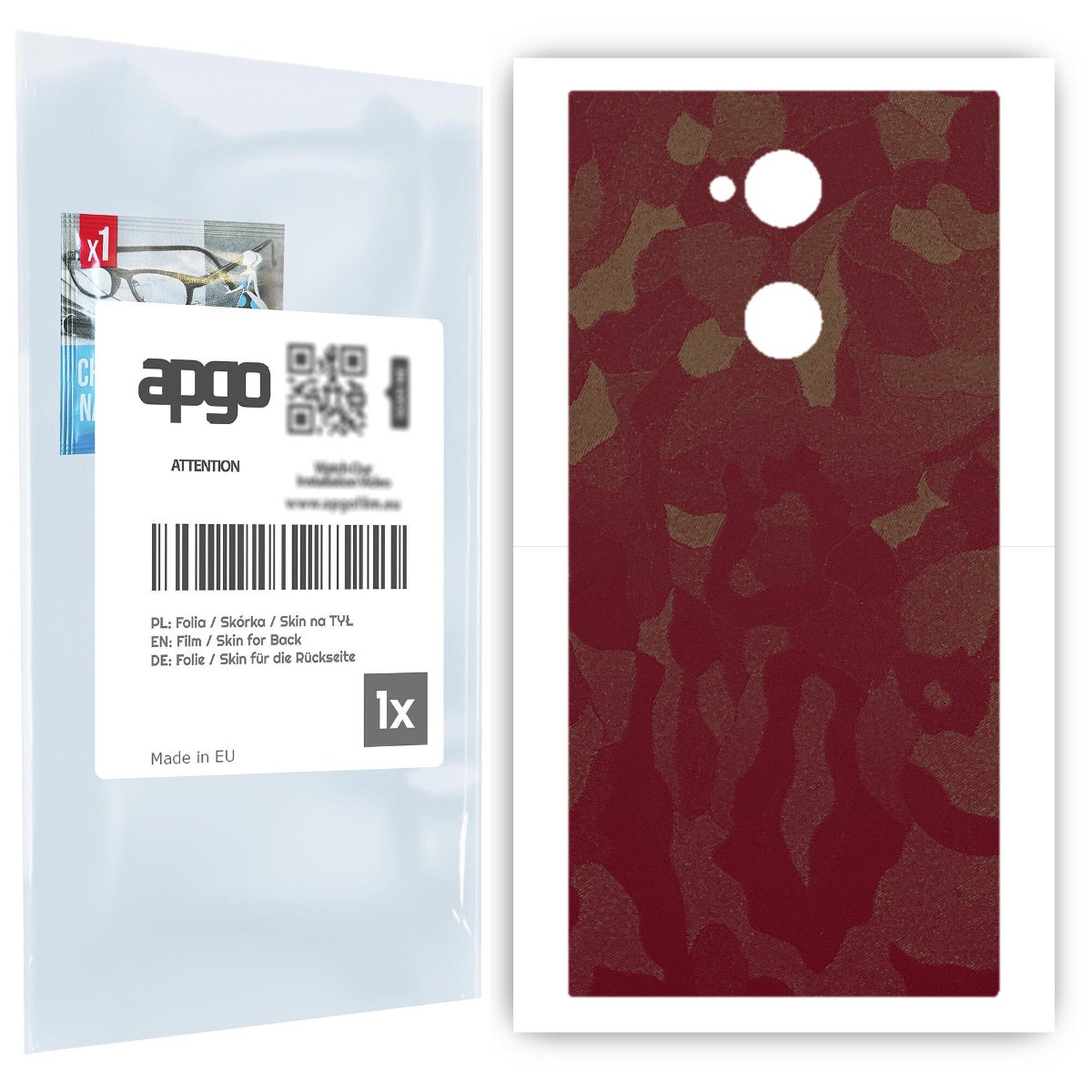 top Folia naklejka skórka strukturalna na TYŁ do Sony Xperia XA2 Ultra -  Moro | Camo Bordowy - apgo SKINS