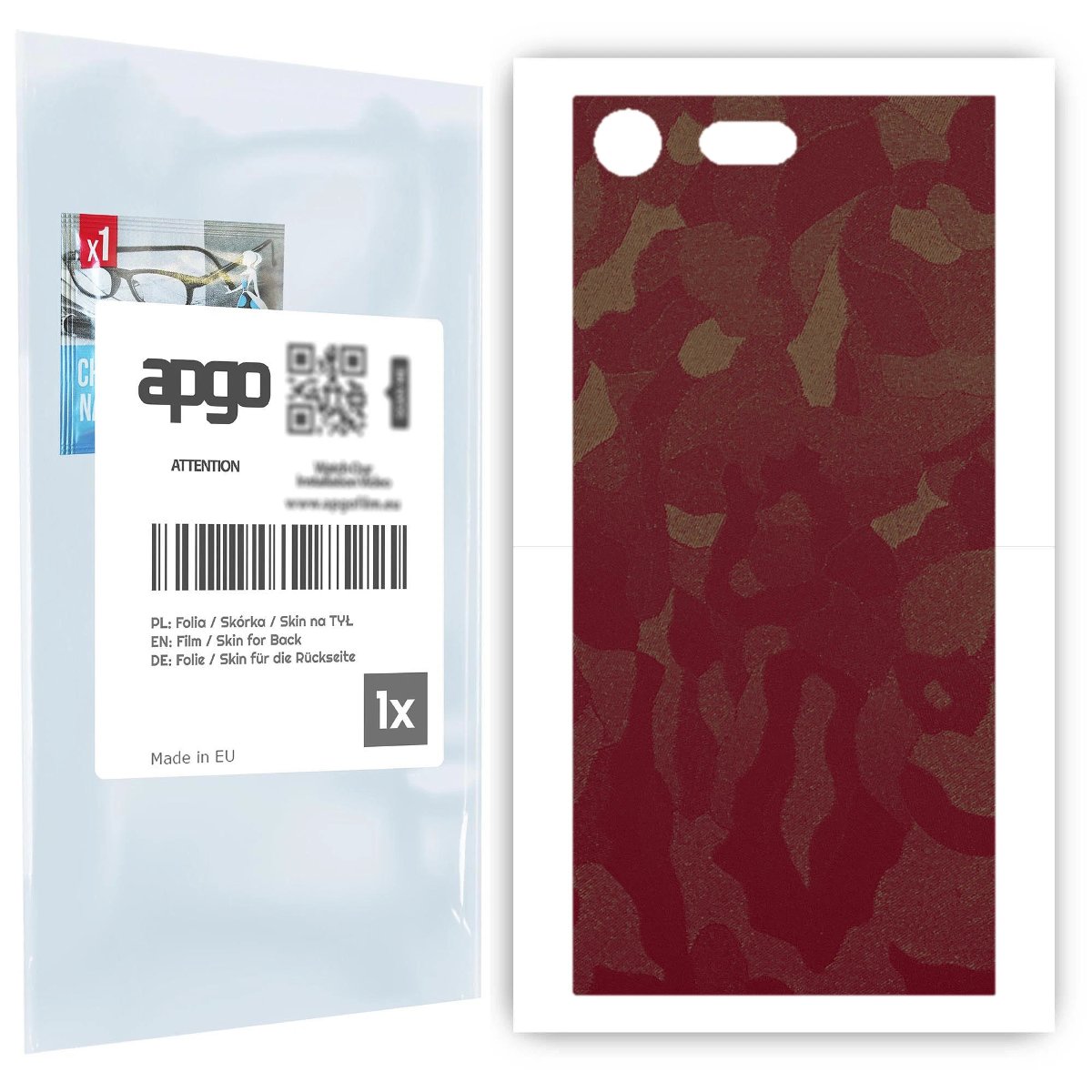 Folia naklejka skórka strukturalna na TYŁ do Sony Xperia XZ Premium -  Moro | Camo Bordowy - apgo SKINS