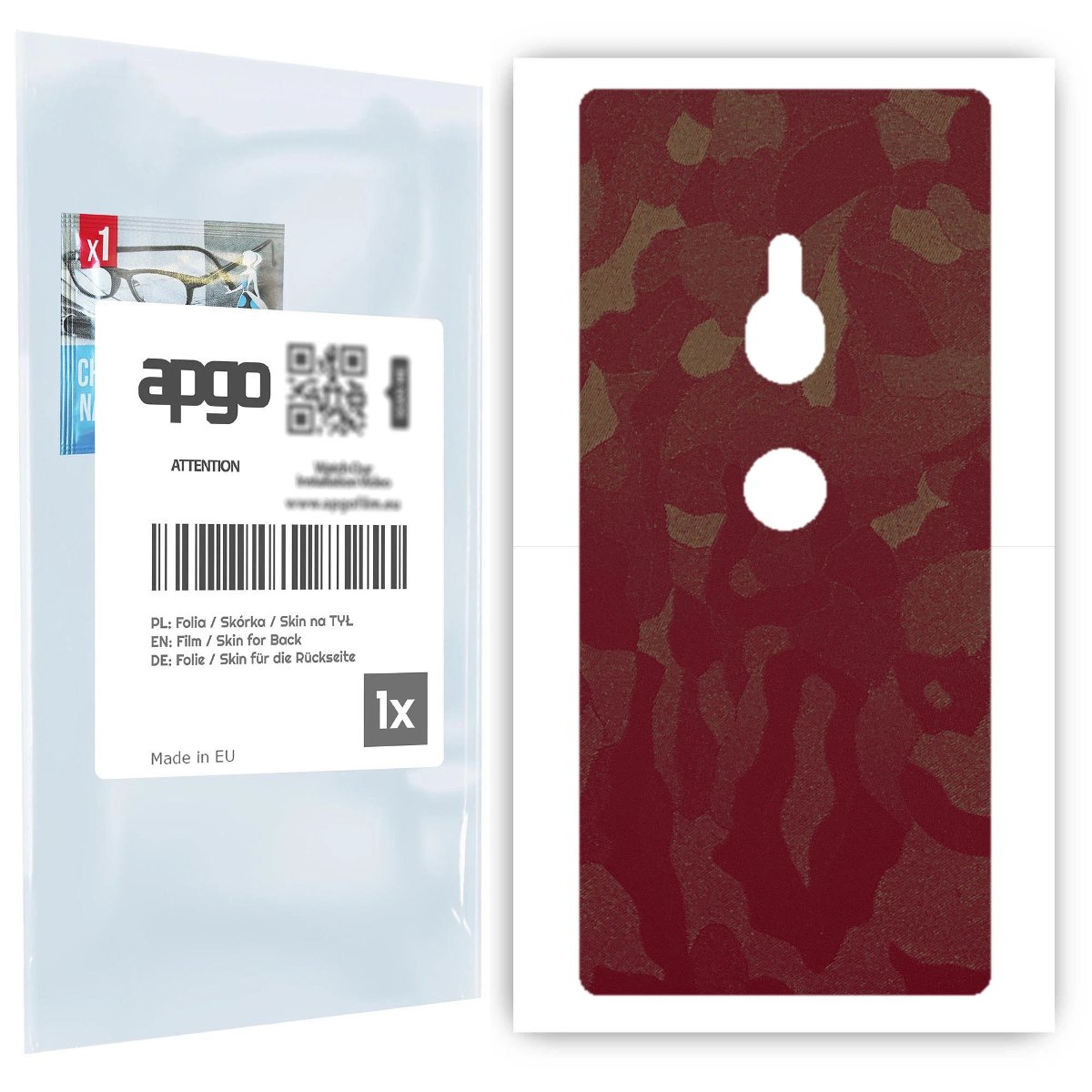 Folia naklejka skórka strukturalna na TYŁ do Sony Xperia XZ2 -  Moro | Camo Bordowy - apgo SKINS