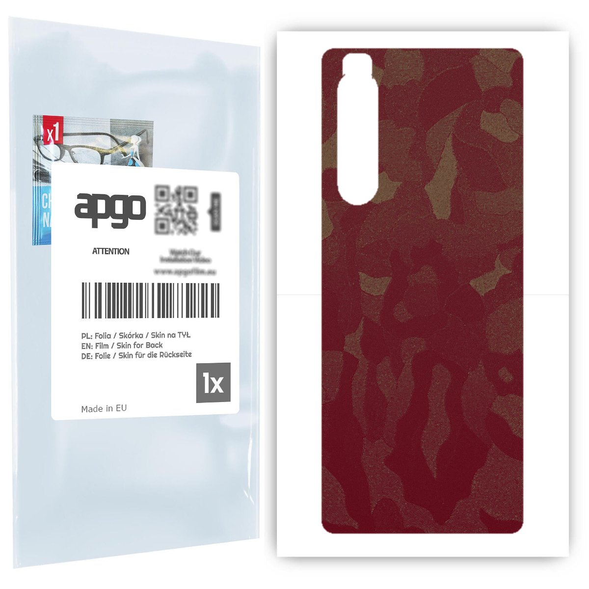Folia naklejka skórka strukturalna na TYŁ do Sony Xperia 1 II -  Moro | Camo Bordowy - apgo SKINS