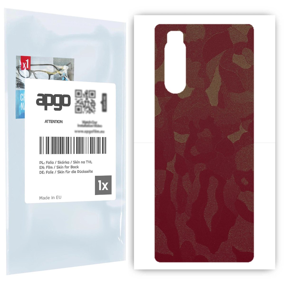 Folia naklejka skórka strukturalna na TYŁ do Sony Xperia 5 -  Moro | Camo Bordowy - apgo SKINS