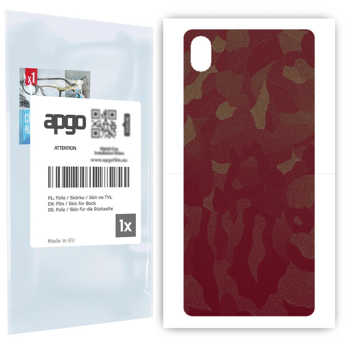 Folia naklejka skórka strukturalna na TYŁ do Sony Xperia L3 -  Moro | Camo Bordowy - apgo SKINS