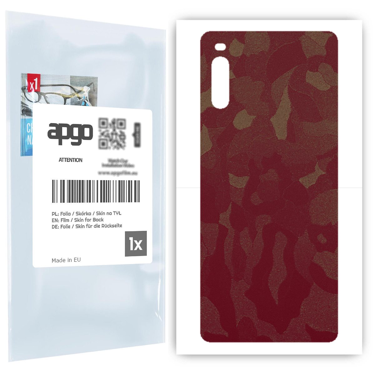 Folia naklejka skórka strukturalna na TYŁ do Sony Xperia L4 -  Moro | Camo Bordowy - apgo SKINS