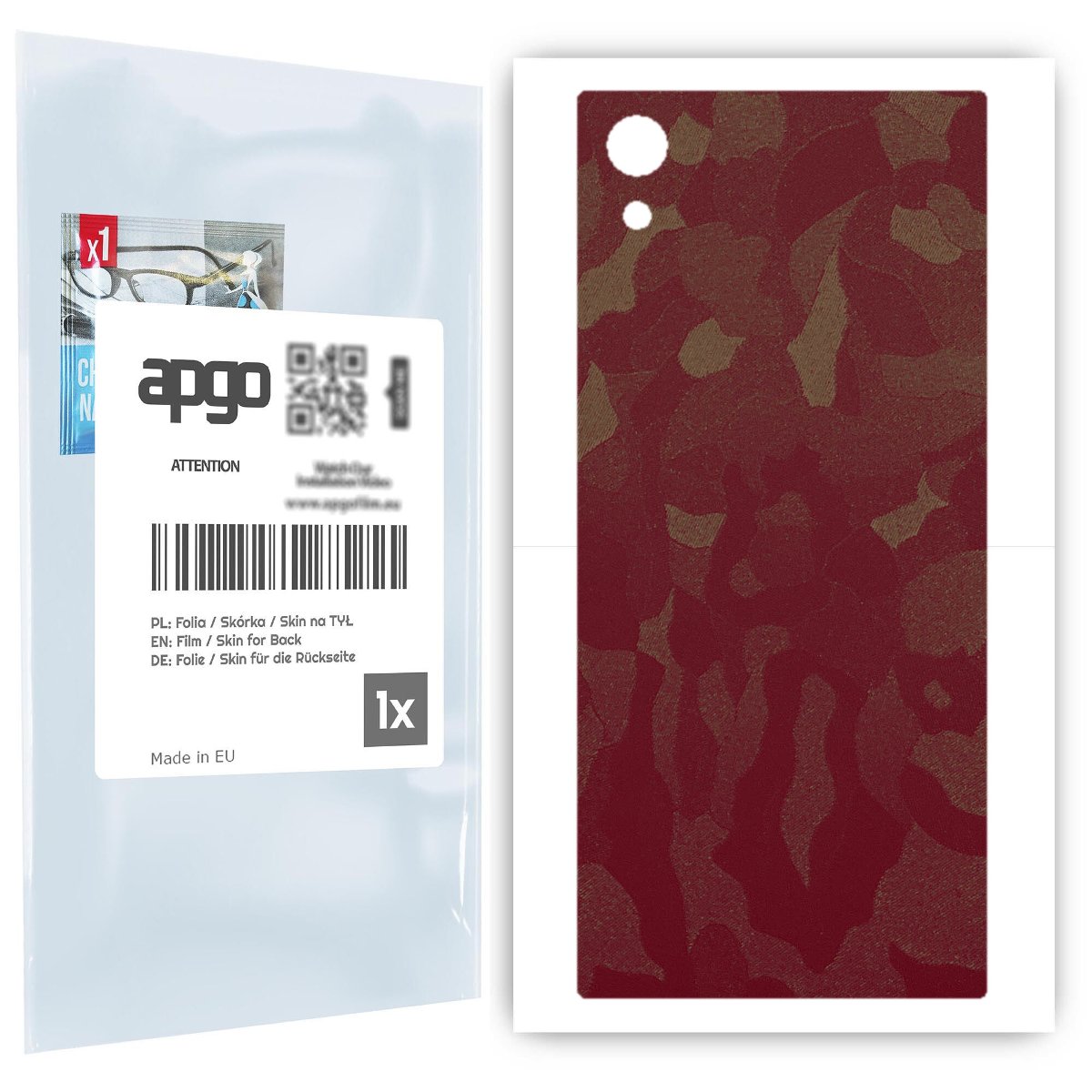 Folia naklejka skórka strukturalna na TYŁ do Sony Xperia XA1 -  Moro | Camo Bordowy - apgo SKINS