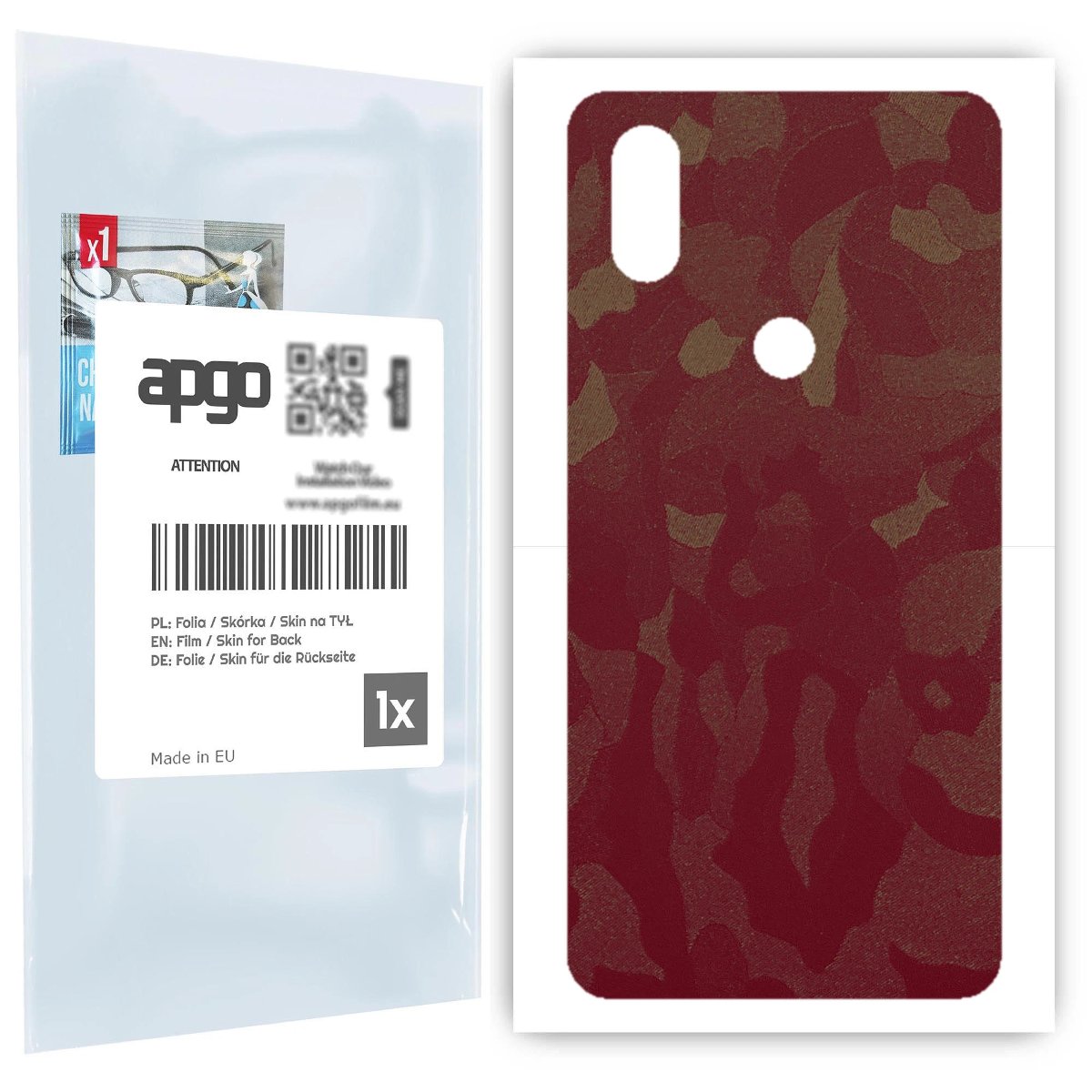 Folia naklejka skórka strukturalna na TYŁ do Xiaomi Mi Mix 3 -  Moro | Camo Bordowy - apgo SKINS
