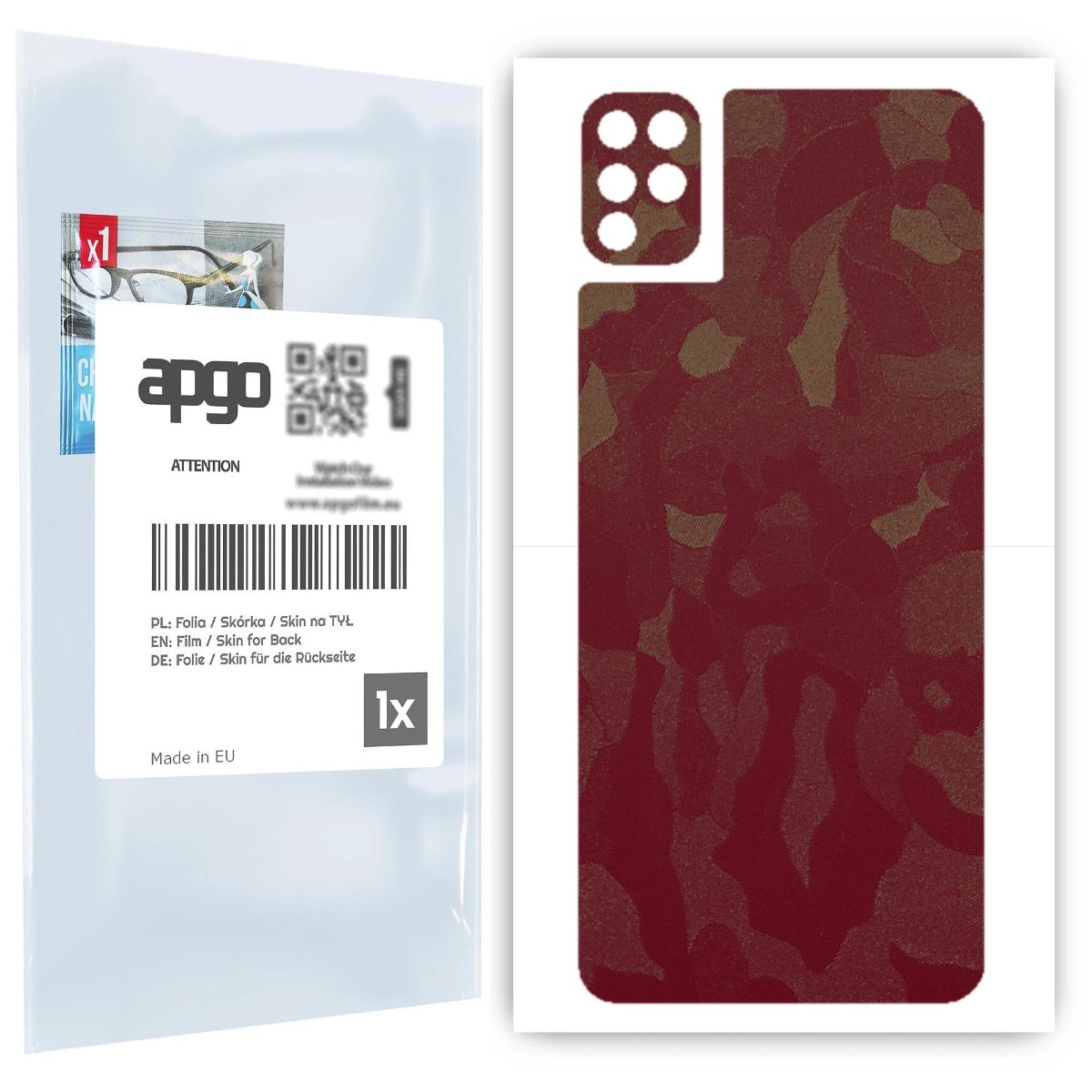 Folia naklejka skórka strukturalna na TYŁ do LG K42 -  Moro | Camo Bordowy - apgo SKINS