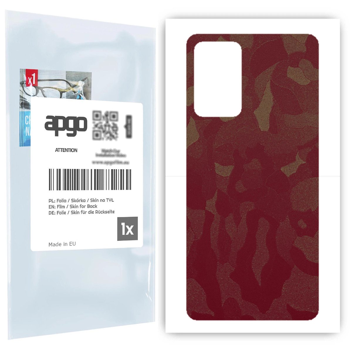 Folia naklejka skórka strukturalna na TYŁ do Samsung Galaxy A72 -  Moro | Camo Bordowy - apgo SKINS