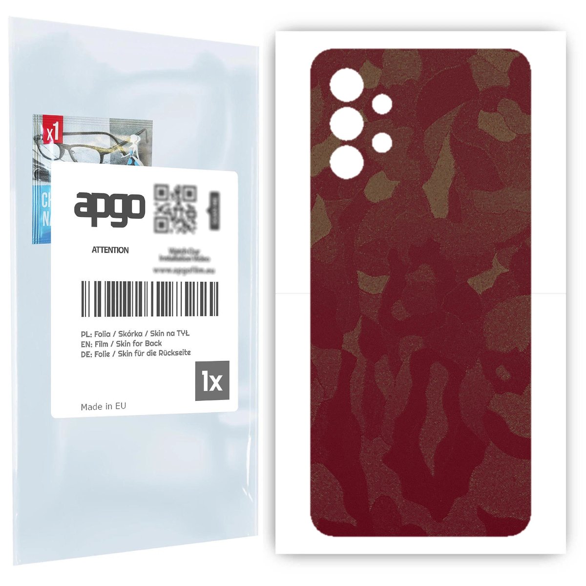 Folia naklejka skórka strukturalna na TYŁ do Samsung Galaxy A32 5G -  Moro | Camo Bordowy - apgo SKINS