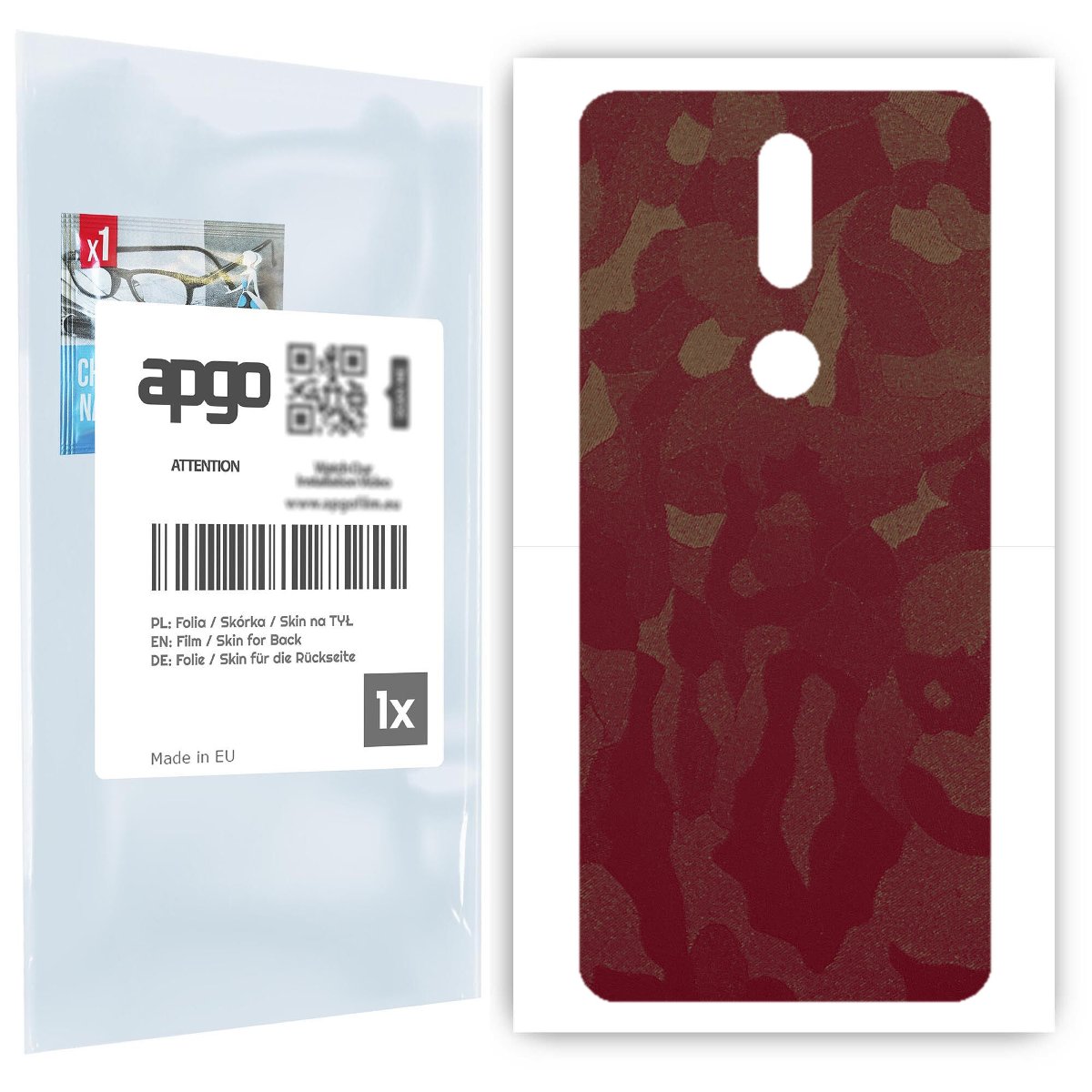 Folia naklejka skórka strukturalna na TYŁ do Nokia 2.4 -  Moro | Camo Bordowy - apgo SKINS