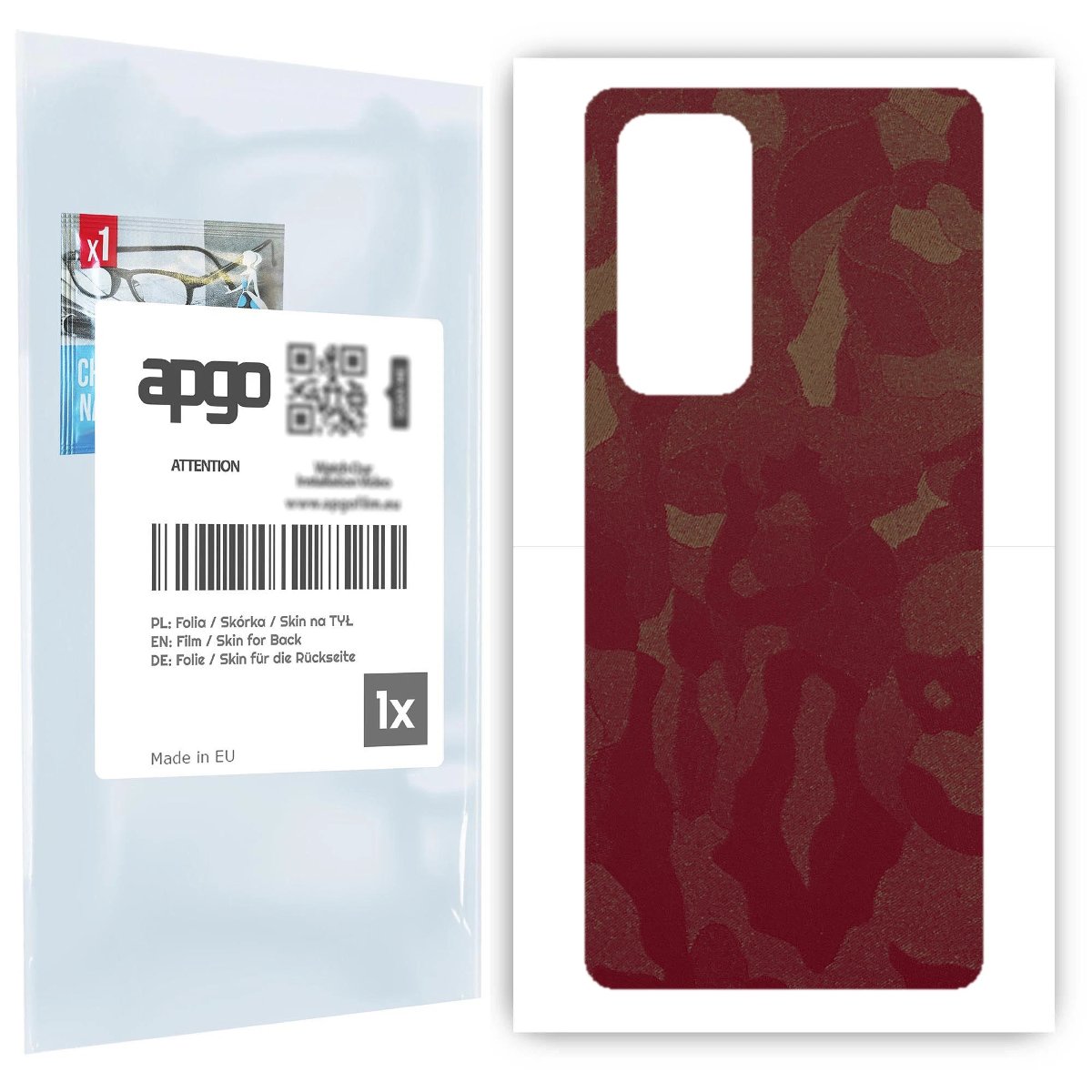 Folia naklejka skórka strukturalna na TYŁ do Oppo Reno5 Pro+ 5G -  Moro | Camo Bordowy - apgo SKINS