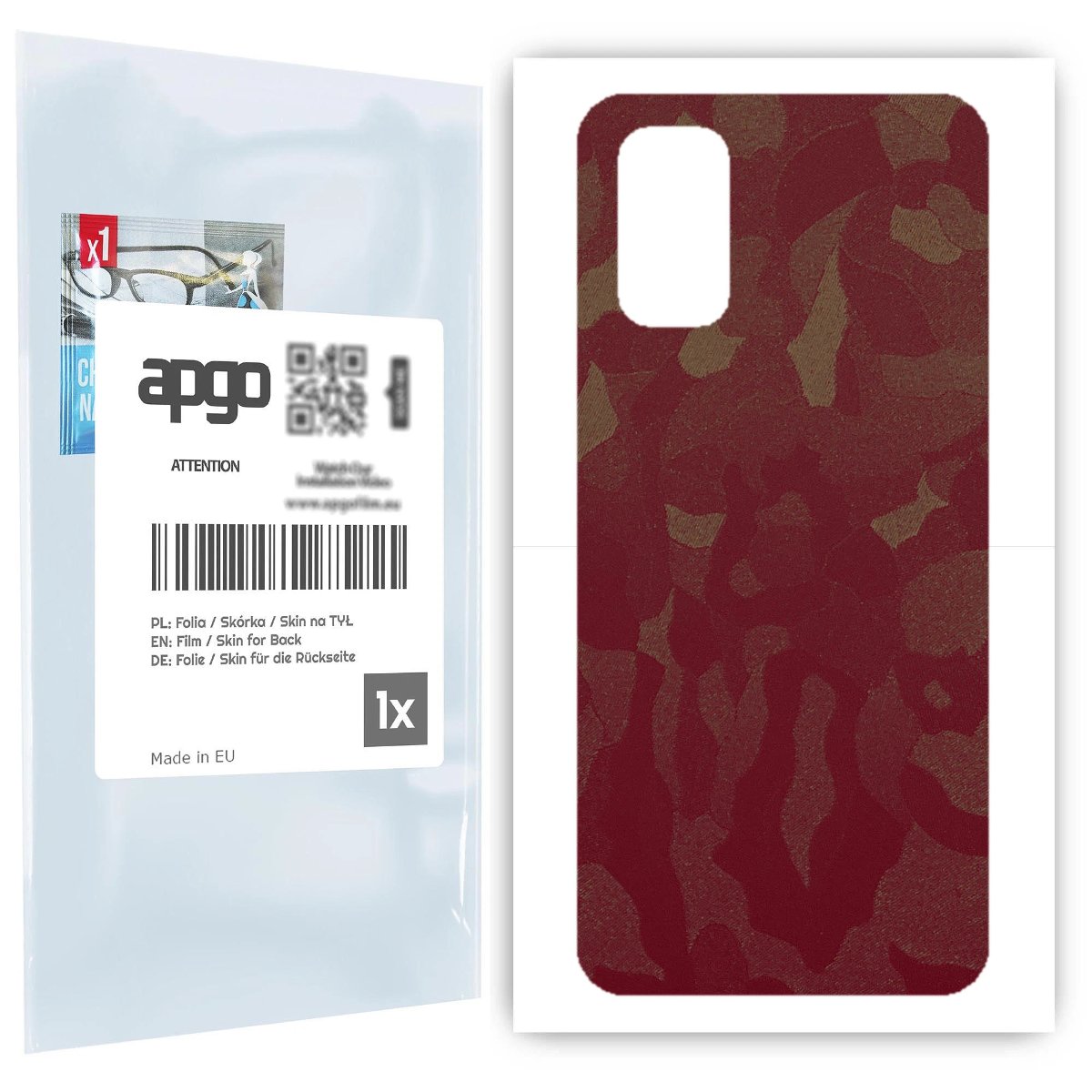 Folia naklejka skórka strukturalna na TYŁ do Realme 7 5G -  Moro | Camo Bordowy - apgo SKINS