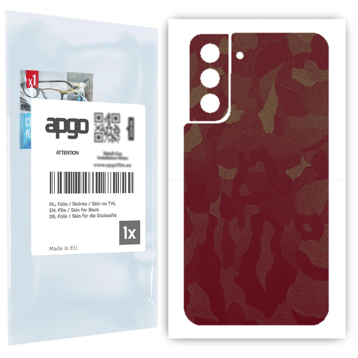 Folia naklejka skórka strukturalna na TYŁ do Samsung Galaxy S21 5G -  Moro | Camo Bordowy - apgo SKINS