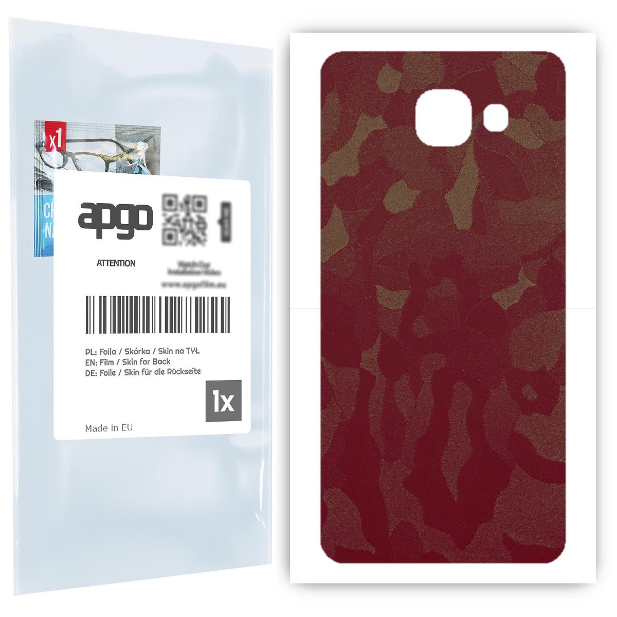 Folia naklejka skórka strukturalna na TYŁ do Samsung Galaxy A5 (2016) -  Moro | Camo Bordowy - apgo SKINS