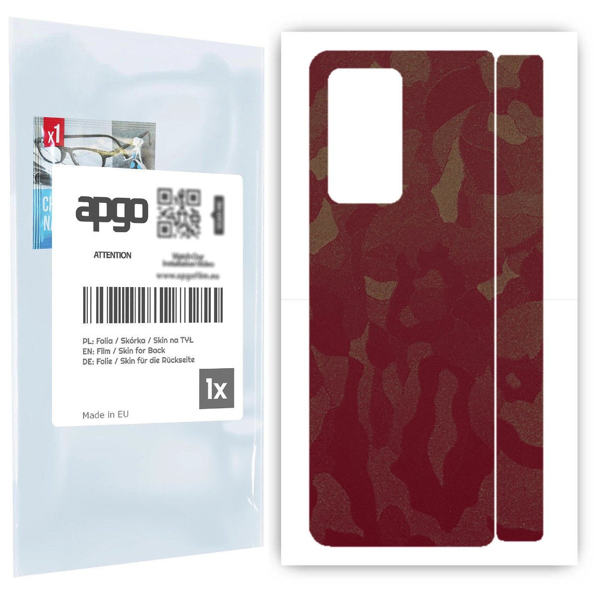 Folia naklejka skórka strukturalna na TYŁ do Samsung Galaxy Z Fold 2 -  Moro | Camo Bordowy - apgo SKINS
