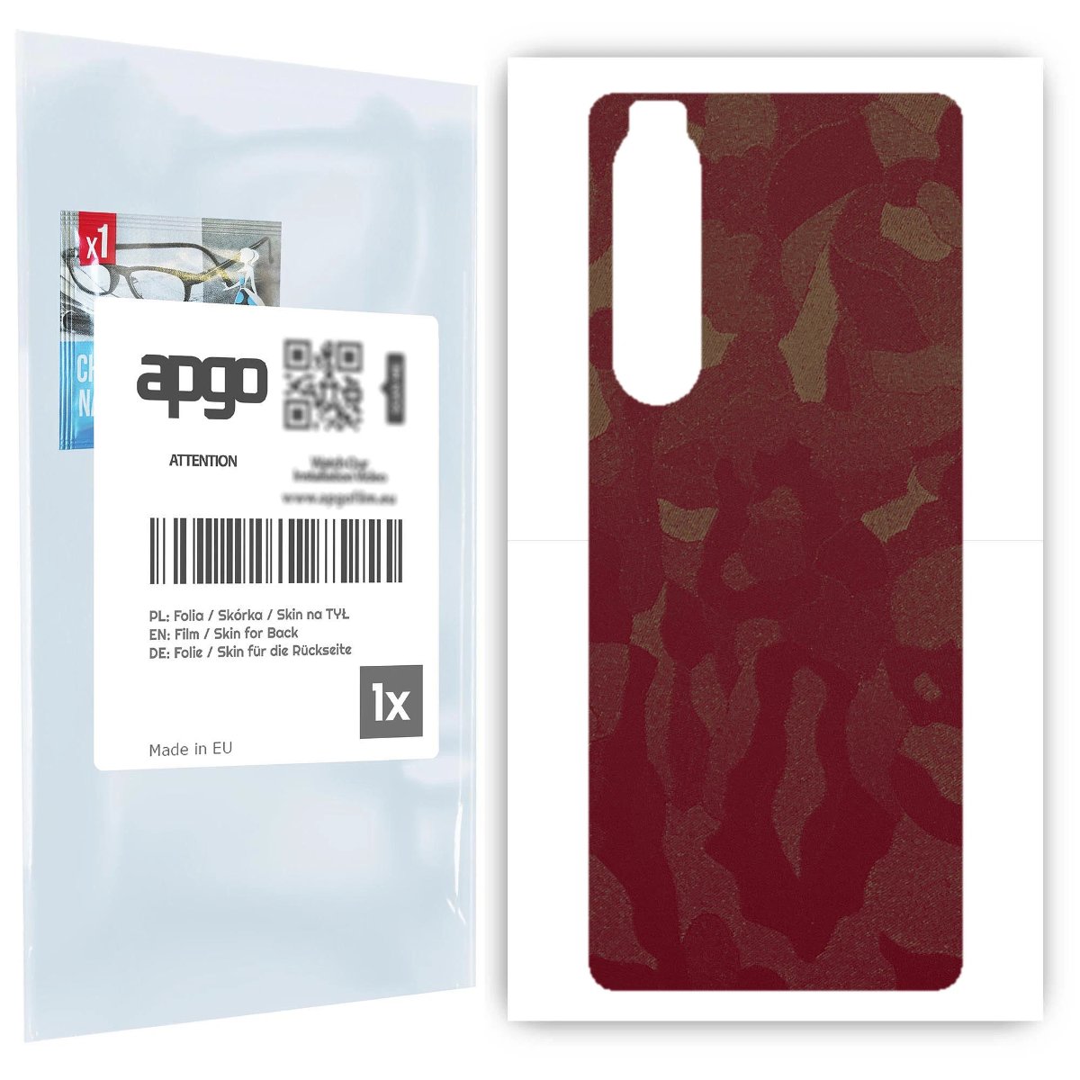 Folia naklejka skórka strukturalna na TYŁ do Sony Xperia 1 III -  Moro | Camo Bordowy - apgo SKINS