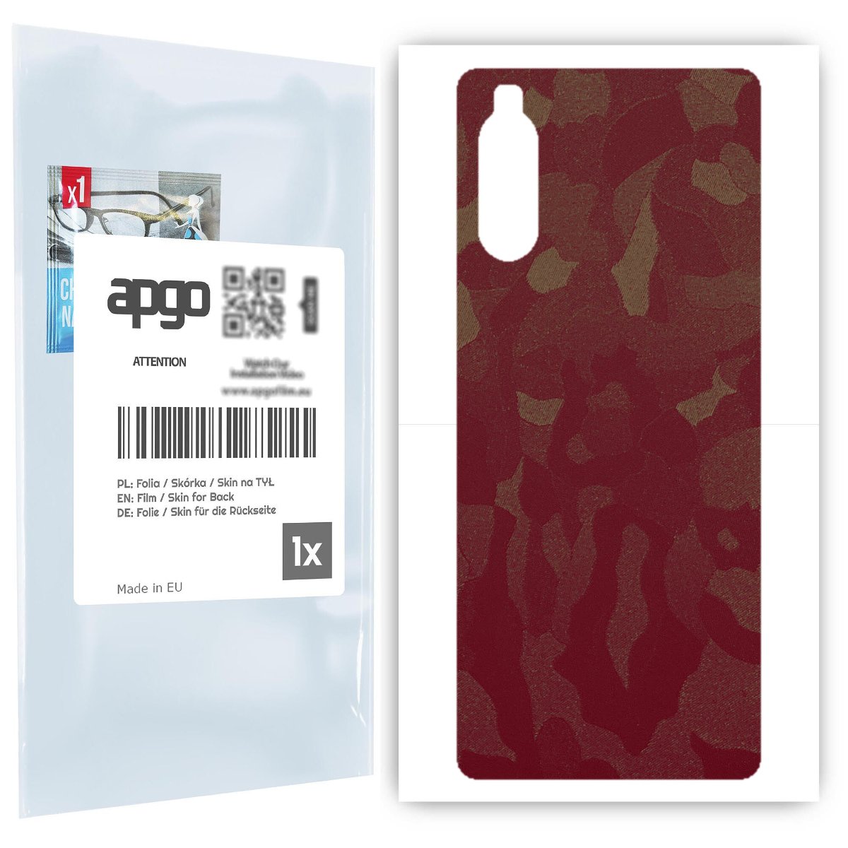 Folia naklejka skórka strukturalna na TYŁ do Sony Xperia 10 III -  Moro | Camo Bordowy - apgo SKINS