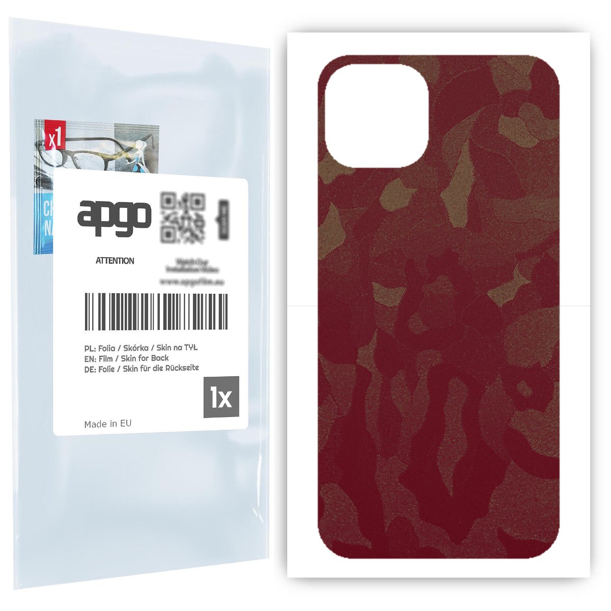 Folia naklejka skórka strukturalna na TYŁ do Apple iPhone 13 -  Moro | Camo Bordowy - apgo SKINS