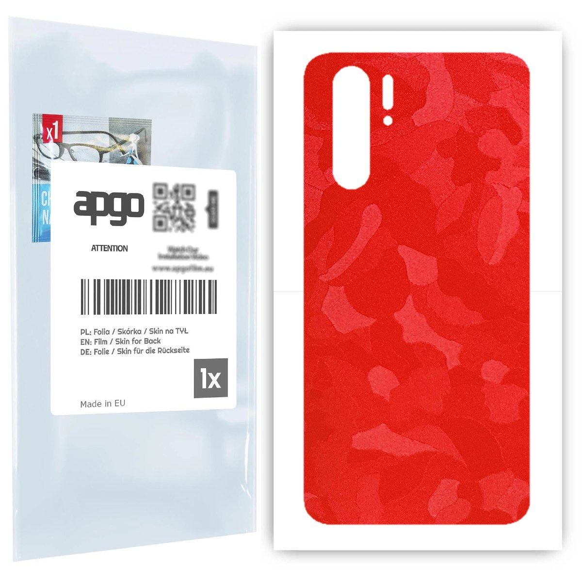Folia naklejka skórka strukturalna na TYŁ do Huawei P30 Pro New Edition -  Moro | Camo Czerwony - apgo SKINS