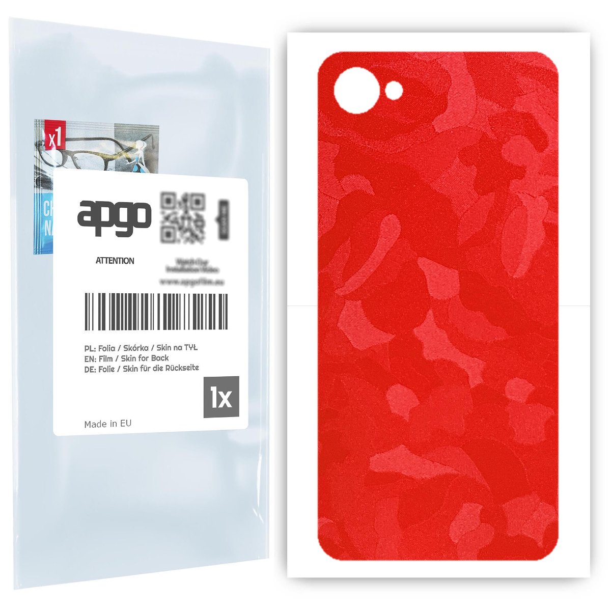 Folia naklejka skórka strukturalna na TYŁ do HTC Desire 12 -  Moro | Camo Czerwony - apgo SKINS