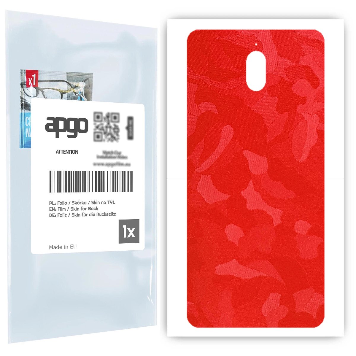 Folia naklejka skórka strukturalna na TYŁ do Nokia 3.1 -  Moro | Camo Czerwony - apgo SKINS