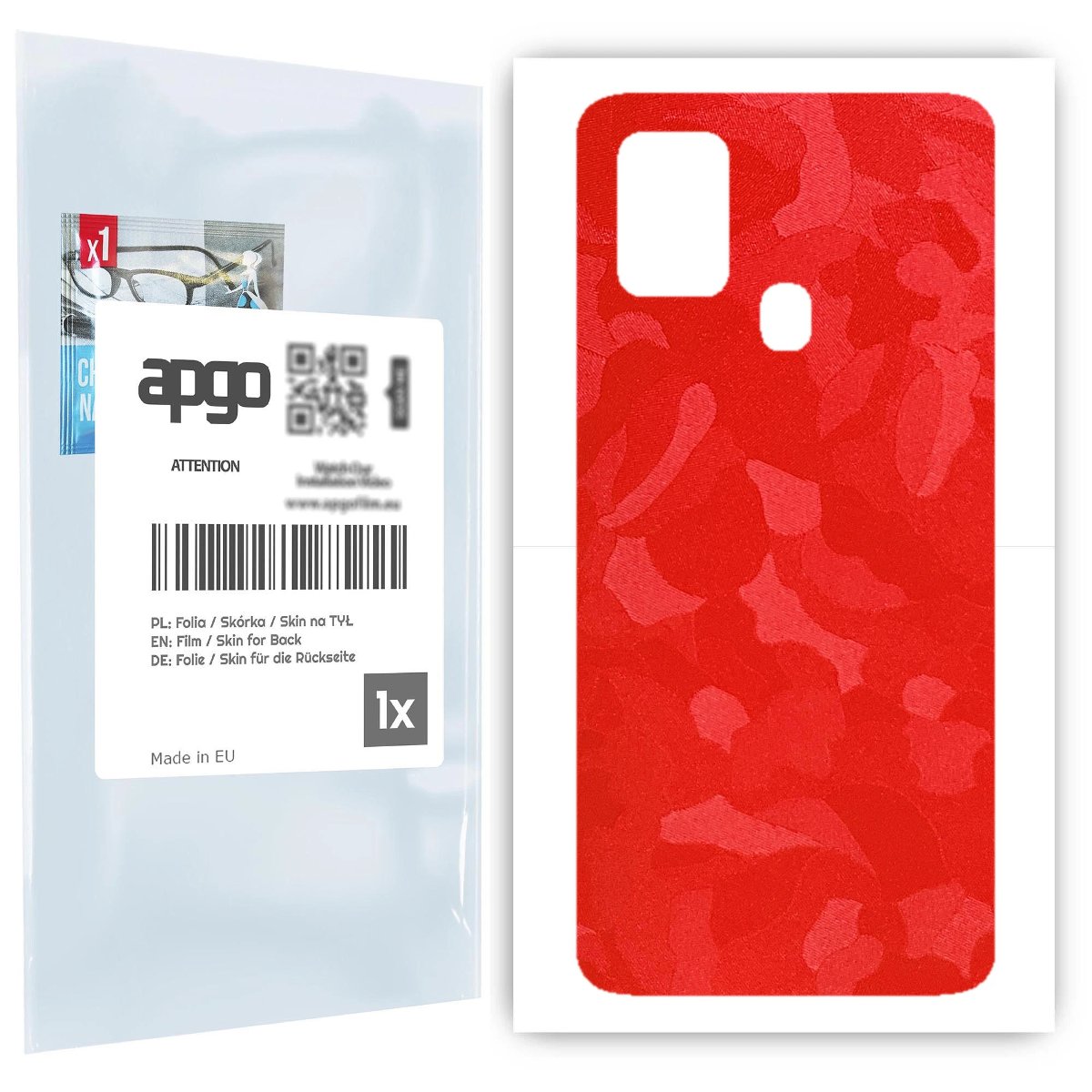 Folia naklejka skórka strukturalna na TYŁ do Samsung Galaxy A21s -  Moro | Camo Czerwony - apgo SKINS