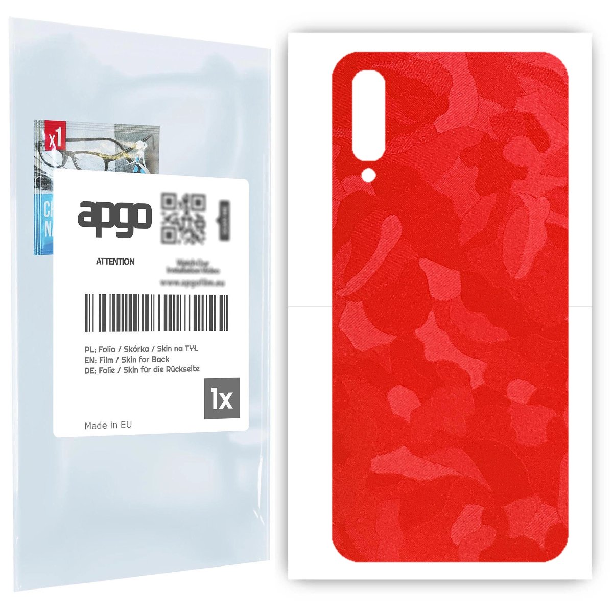 Folia naklejka skórka strukturalna na TYŁ do Samsung Galaxy A70 -  Moro | Camo Czerwony - apgo SKINS