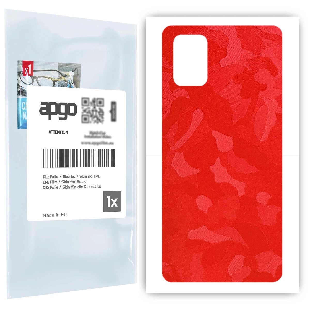 Folia naklejka skórka strukturalna na TYŁ do Samsung Galaxy A71 -  Moro | Camo Czerwony - apgo SKINS