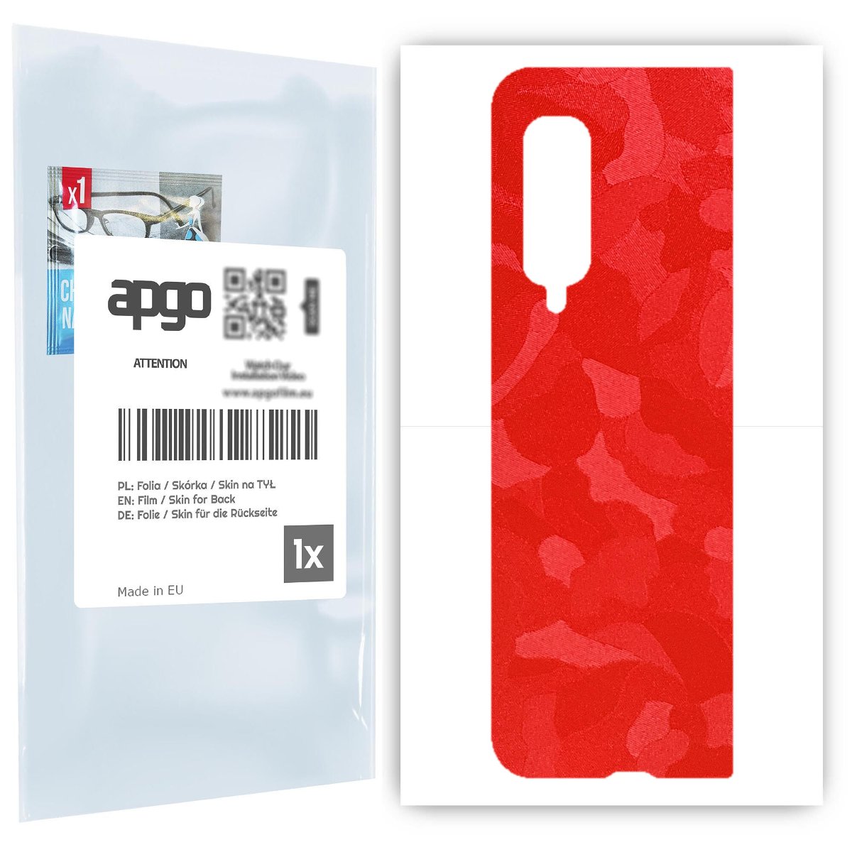 Folia naklejka skórka strukturalna na TYŁ do Samsung Galaxy Fold -  Moro | Camo Czerwony - apgo SKINS