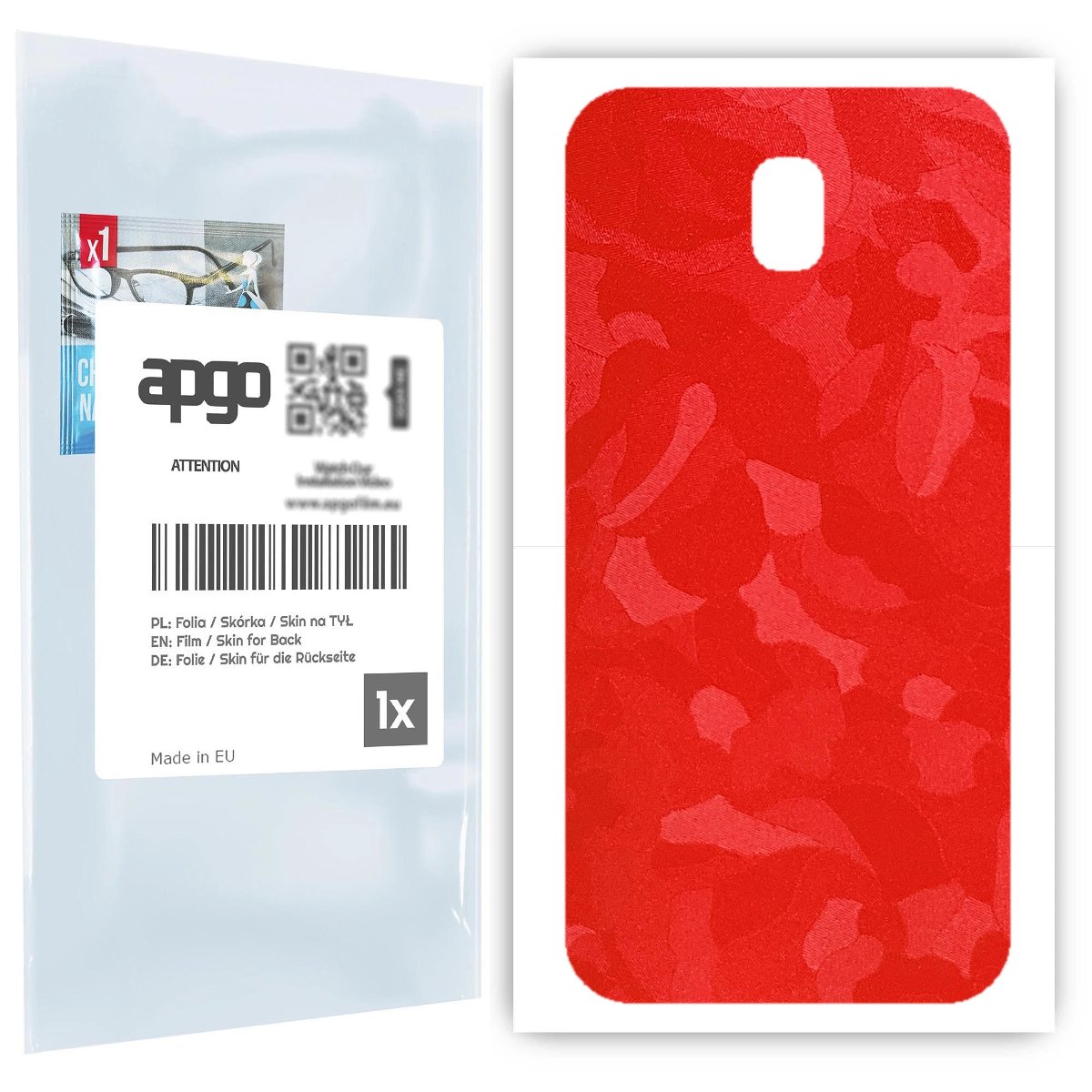 Folia naklejka skórka strukturalna na TYŁ do Samsung Galaxy J5 (2017) -  Moro | Camo Czerwony - apgo SKINS