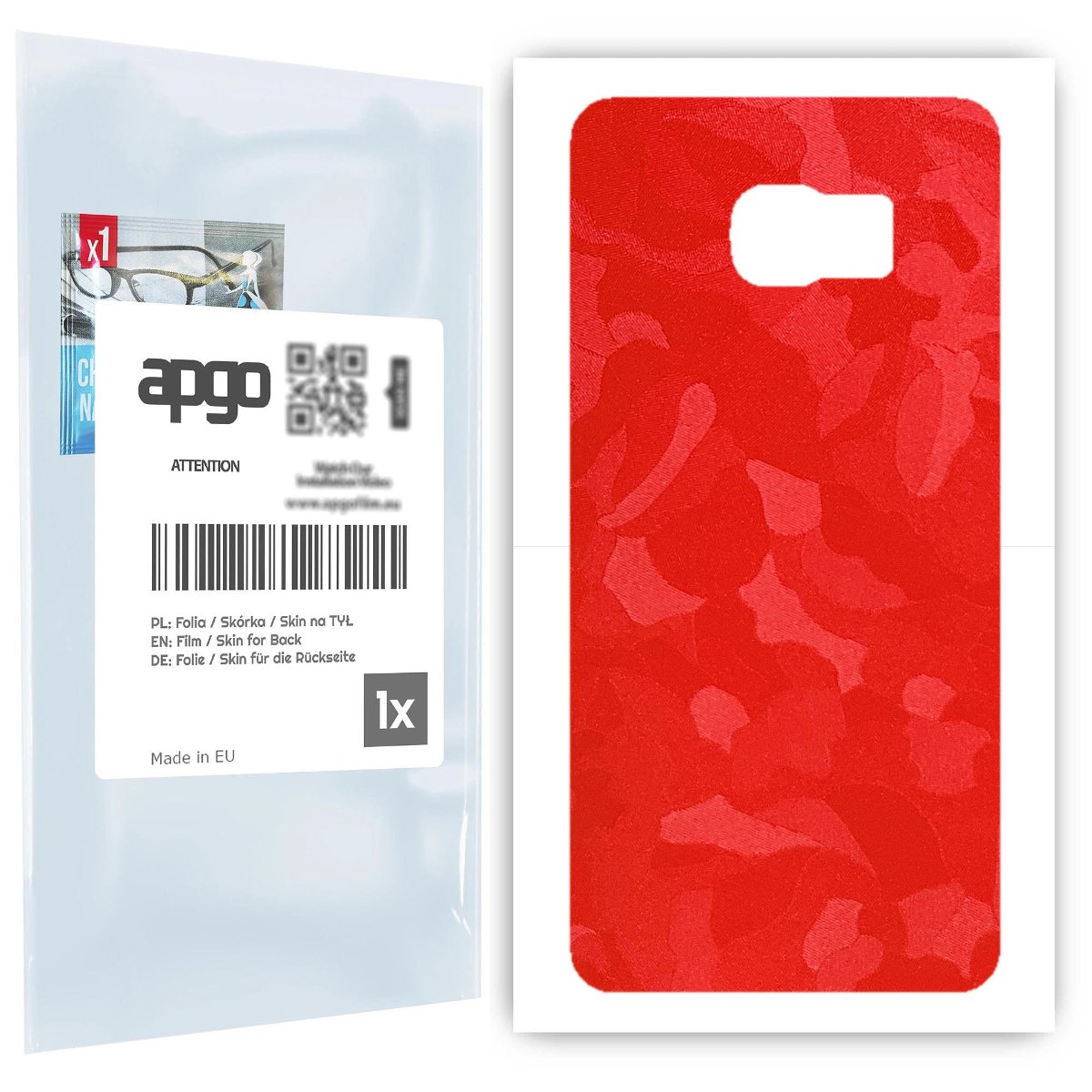 Folia naklejka skórka strukturalna na TYŁ do Samsung Galaxy S6 Edge+ SM-G928F -  Moro | Camo Czerwony - apgo SKINS