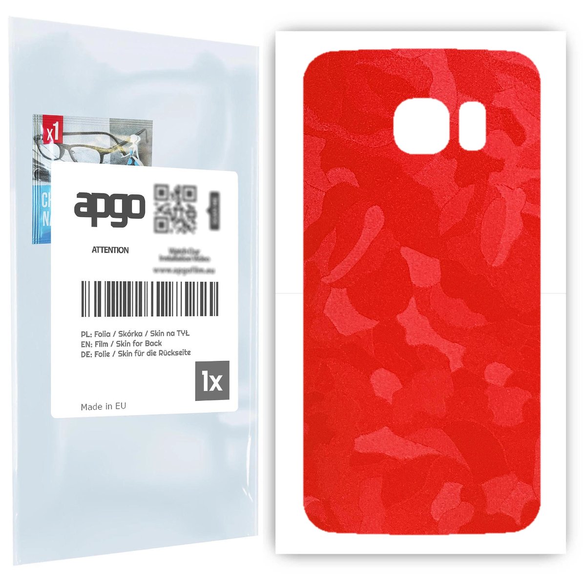 Folia naklejka skórka strukturalna na TYŁ do Samsung Galaxy S6 Edge SM-G925F -  Moro | Camo Czerwony - apgo SKINS