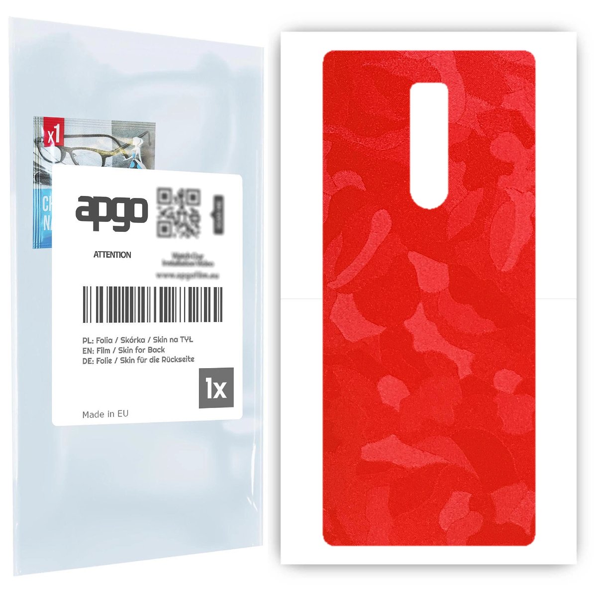 Folia naklejka skórka strukturalna na TYŁ do Sony Xperia 1 -  Moro | Camo Czerwony - apgo SKINS