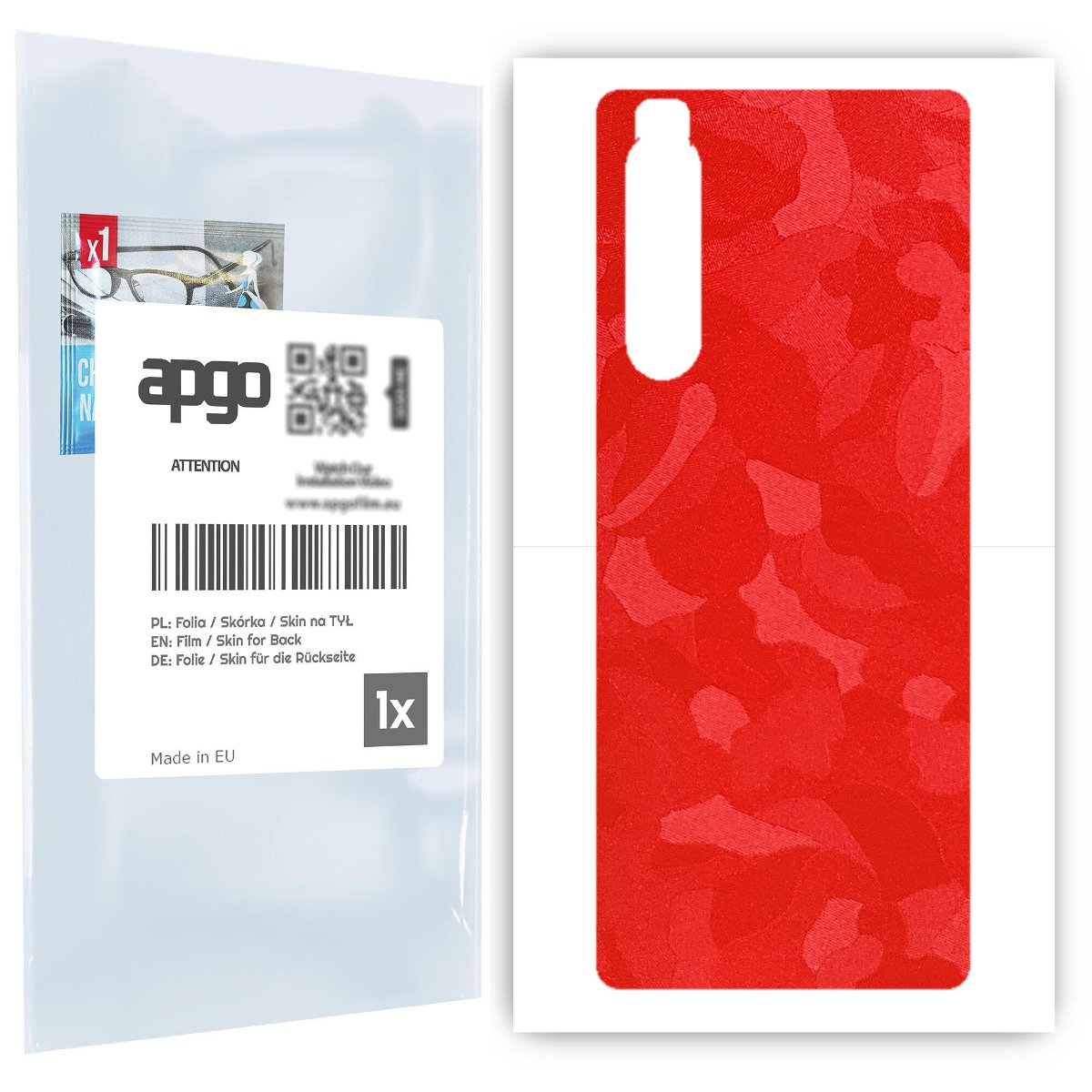 Folia naklejka skórka strukturalna na TYŁ do Sony Xperia 1 II -  Moro | Camo Czerwony - apgo SKINS